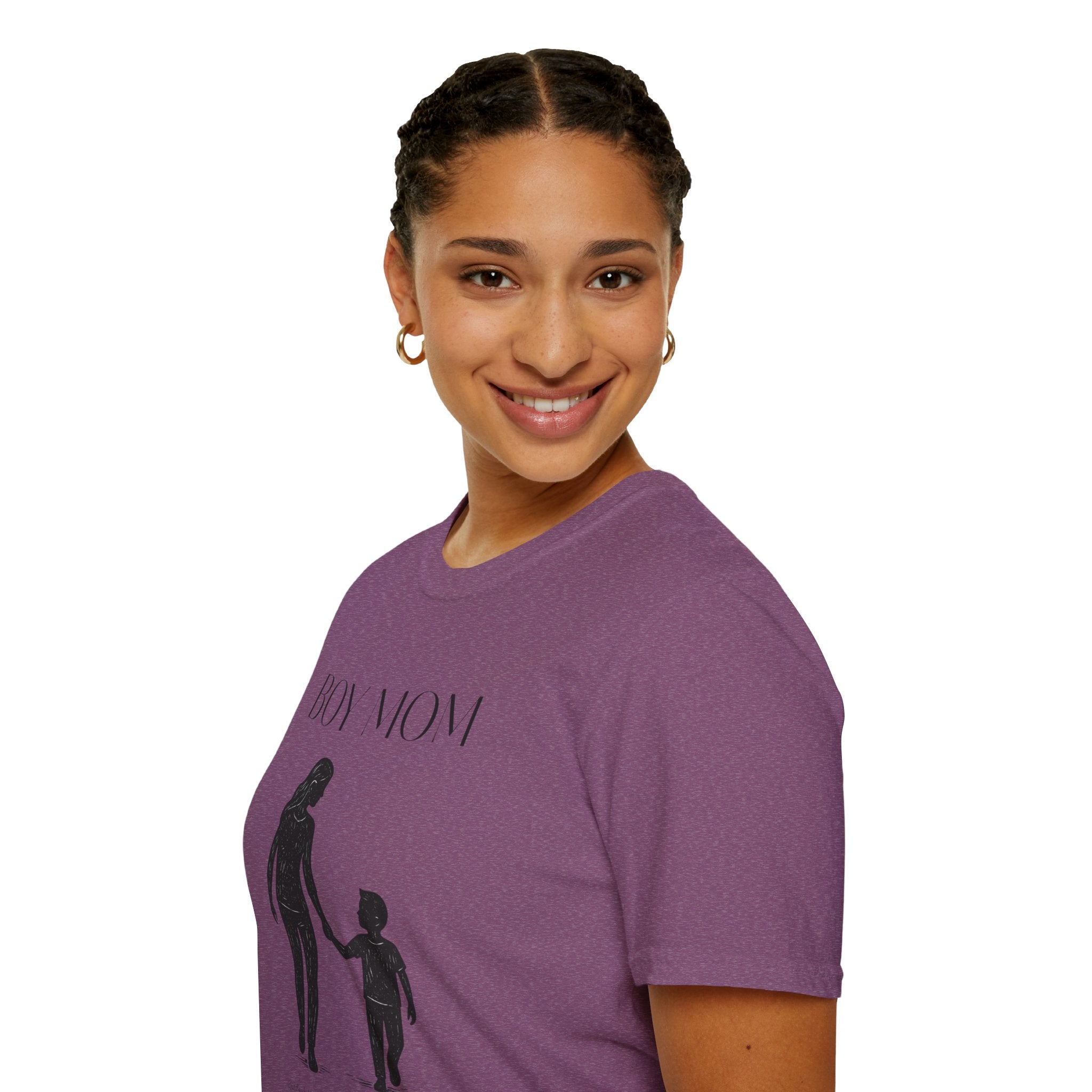 Boy Mom T-Shirt — Silhouette Mama & Son Graphic Tee for Mothers, Mother’s Day Gift