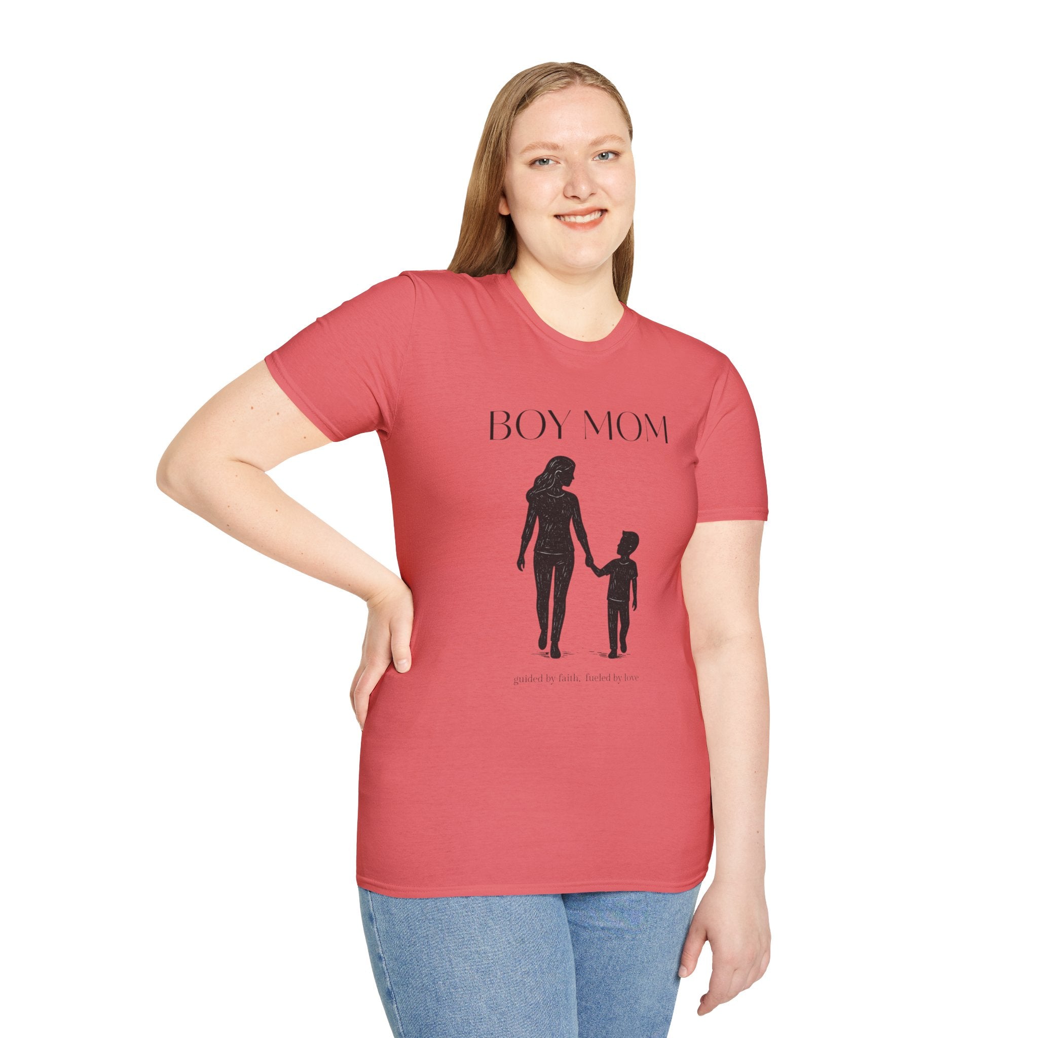 Boy Mom T-Shirt — Silhouette Mama & Son Graphic Tee for Mothers, Mother’s Day Gift