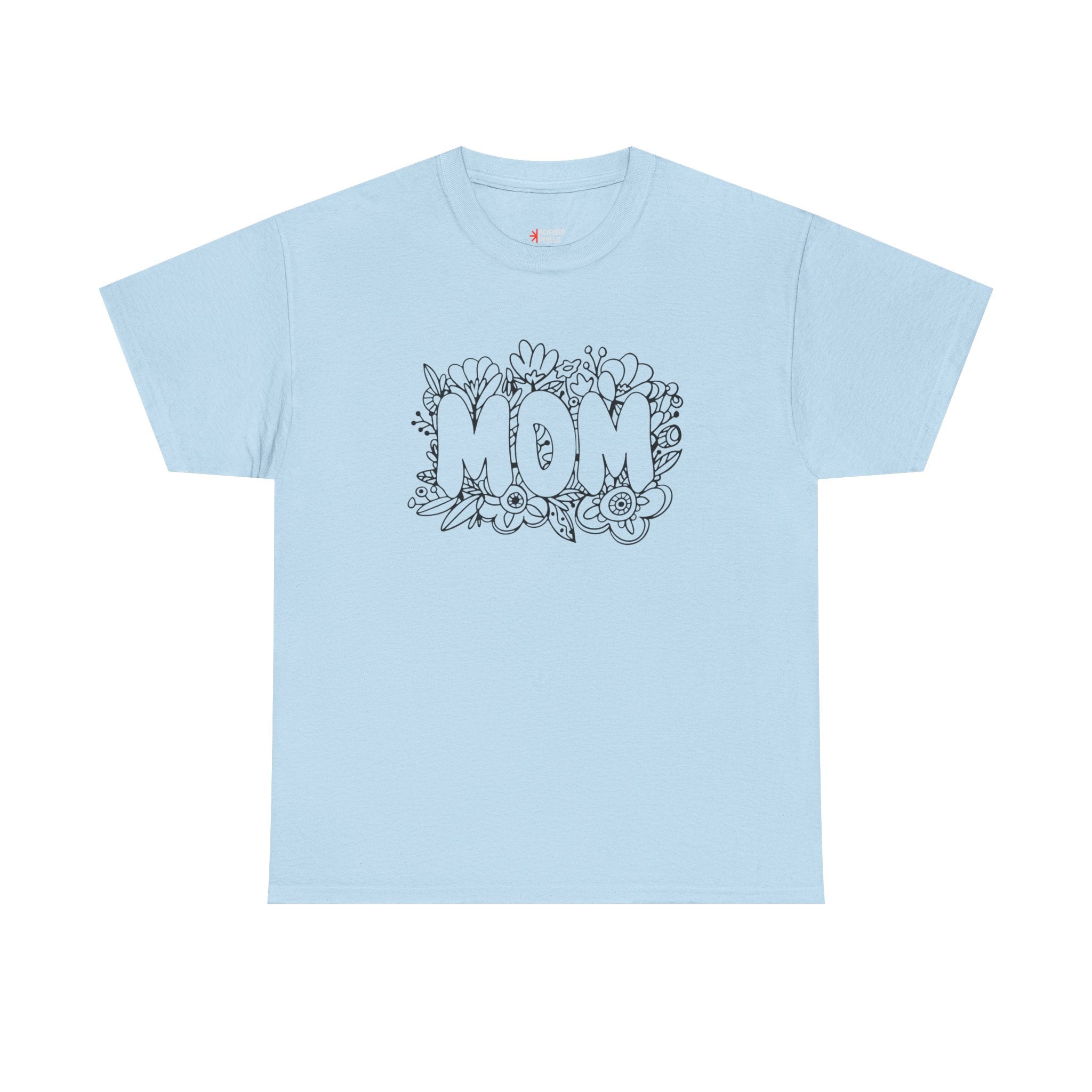 Mom Floral Graphic Tee — "MOM" Flower Lettering Mother's Day Gift