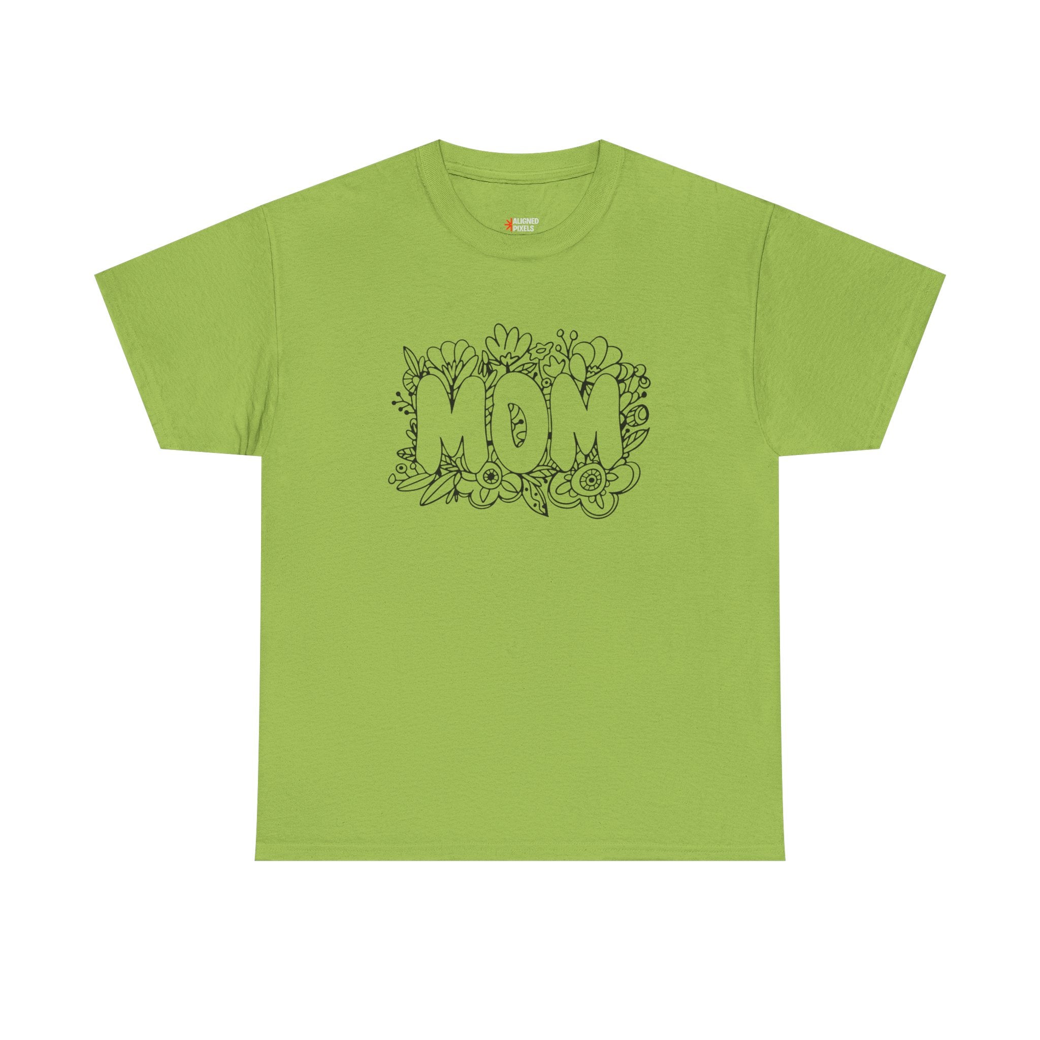 Mom Floral Graphic Tee — "MOM" Flower Lettering Mother's Day Gift