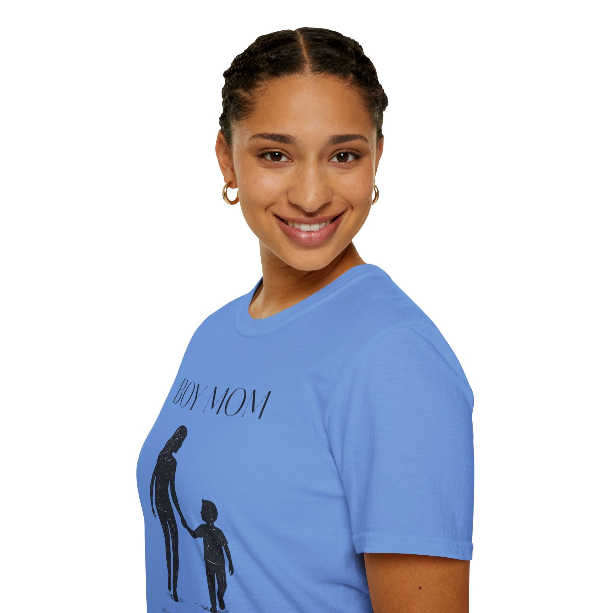Boy Mom T-Shirt — Silhouette Mama & Son Graphic Tee for Mothers, Mother’s Day Gift