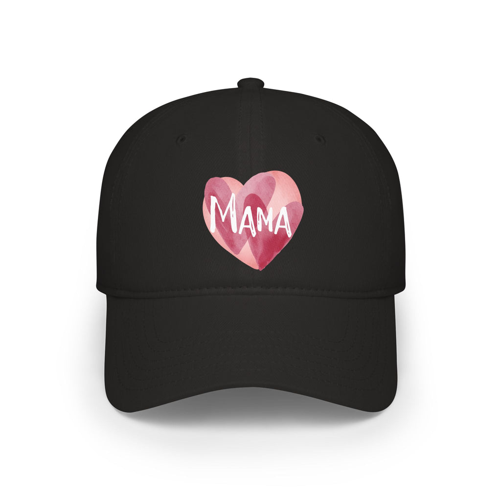 Mama Heart Baseball Cap — Watercolor Pink Heart Hat for Moms, Mother's Day Gift