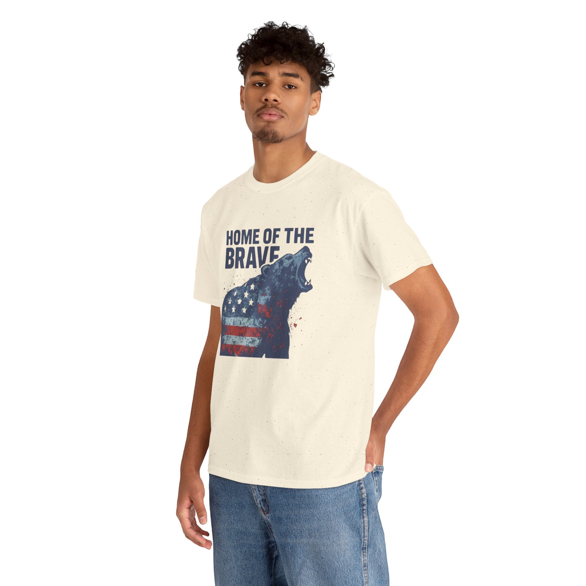 Patriotic "Home of the Brave" Bear Tee