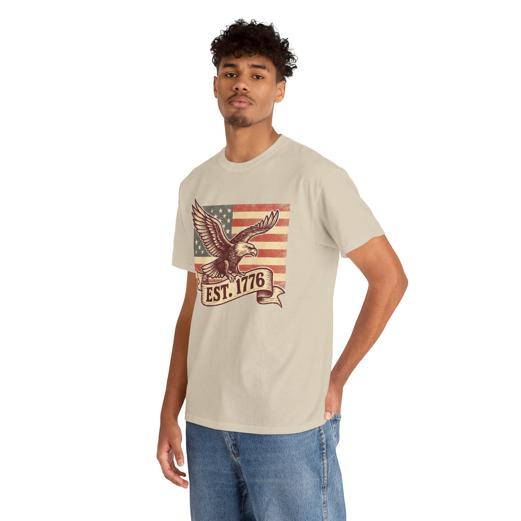 Patriotic Eagle T-Shirt - EST. 1776 Vintage American Flag Tee