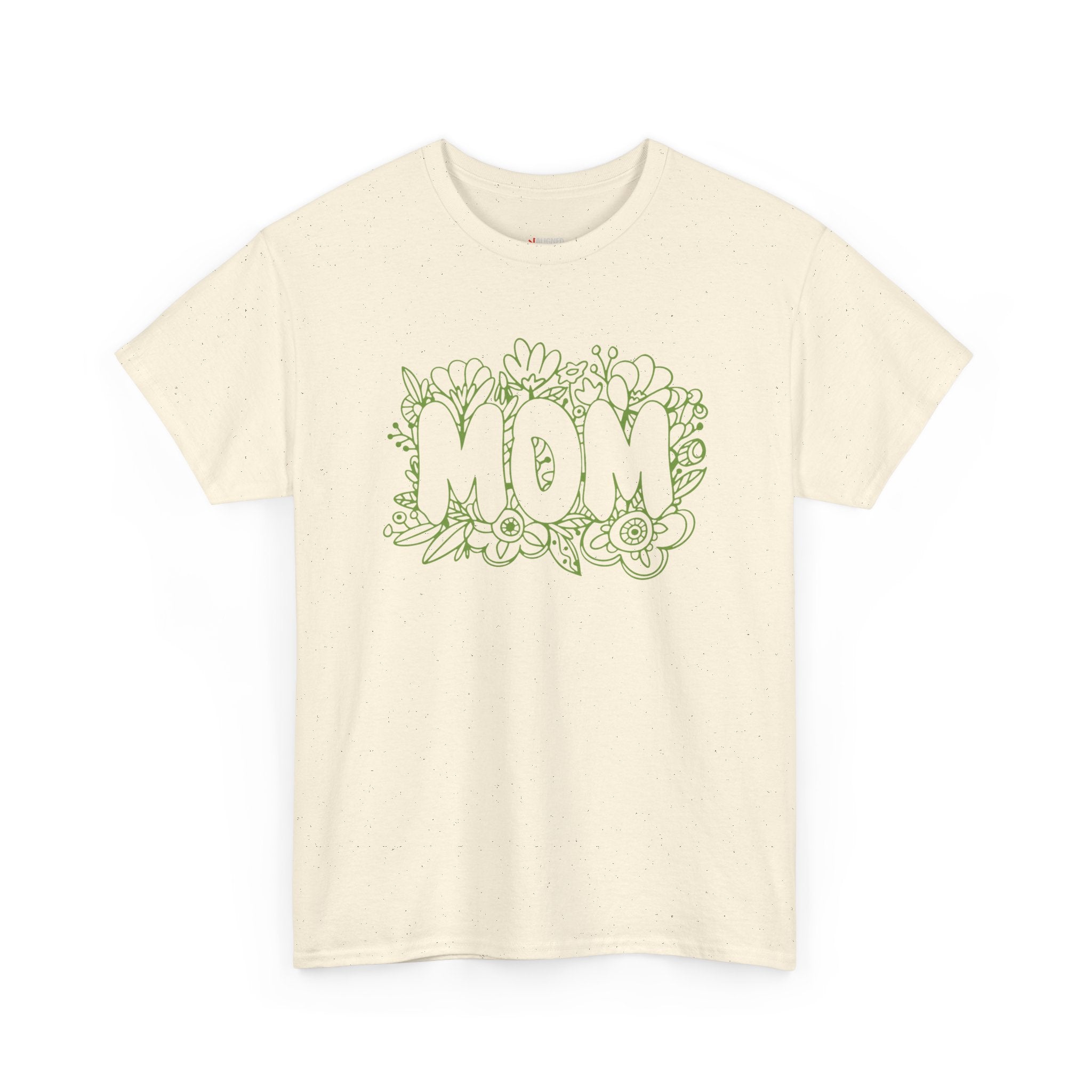 Mom Floral Outline T-Shirt — "MOM" Flower Doodle Tee for Mother's Day & Everyday