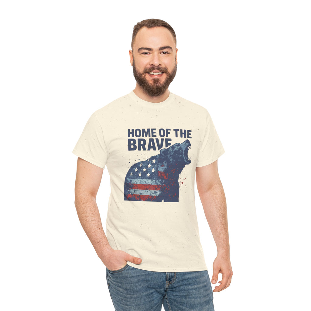 Patriotic "Home of the Brave" Bear Tee