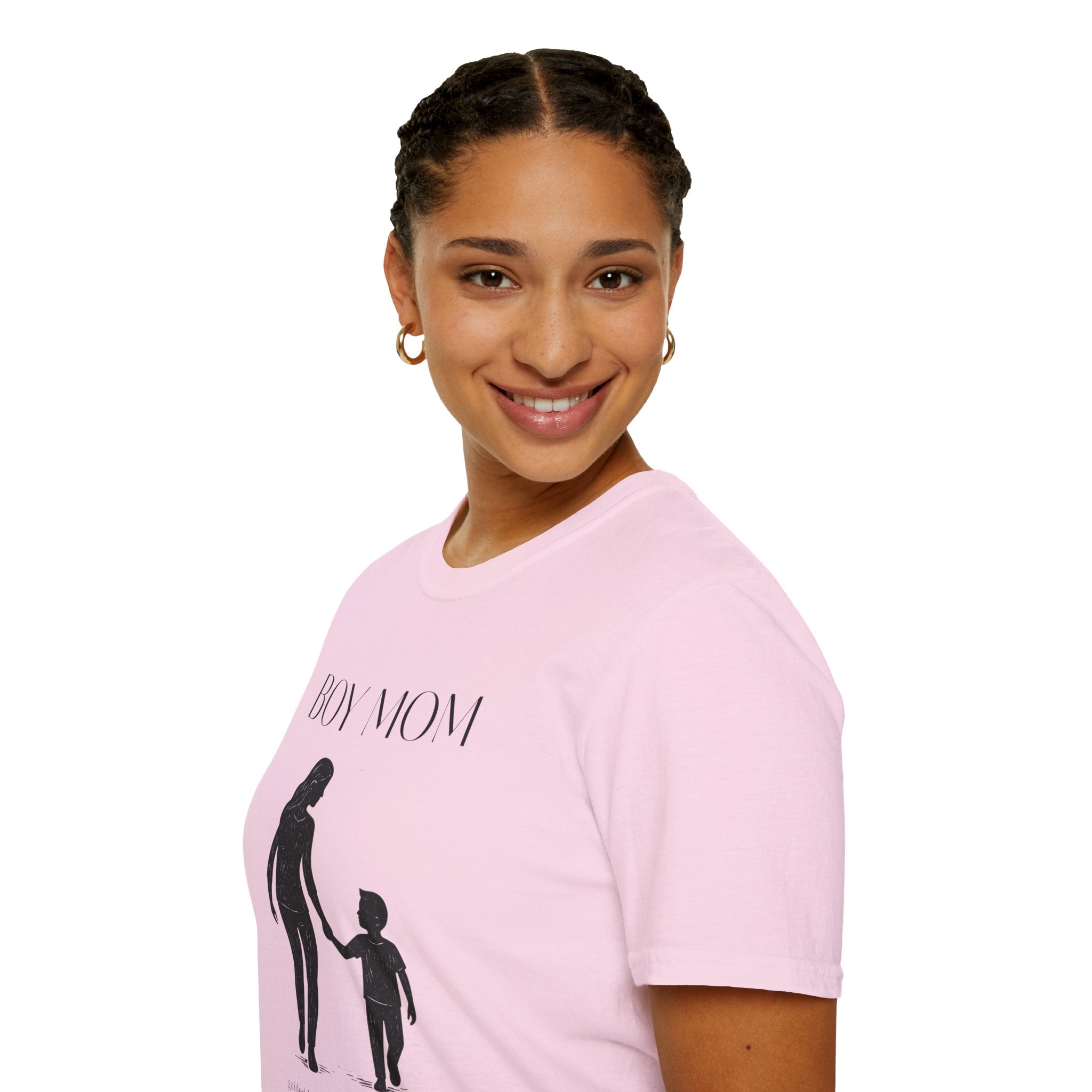 Boy Mom T-Shirt — Silhouette Mama & Son Graphic Tee for Mothers, Mother’s Day Gift