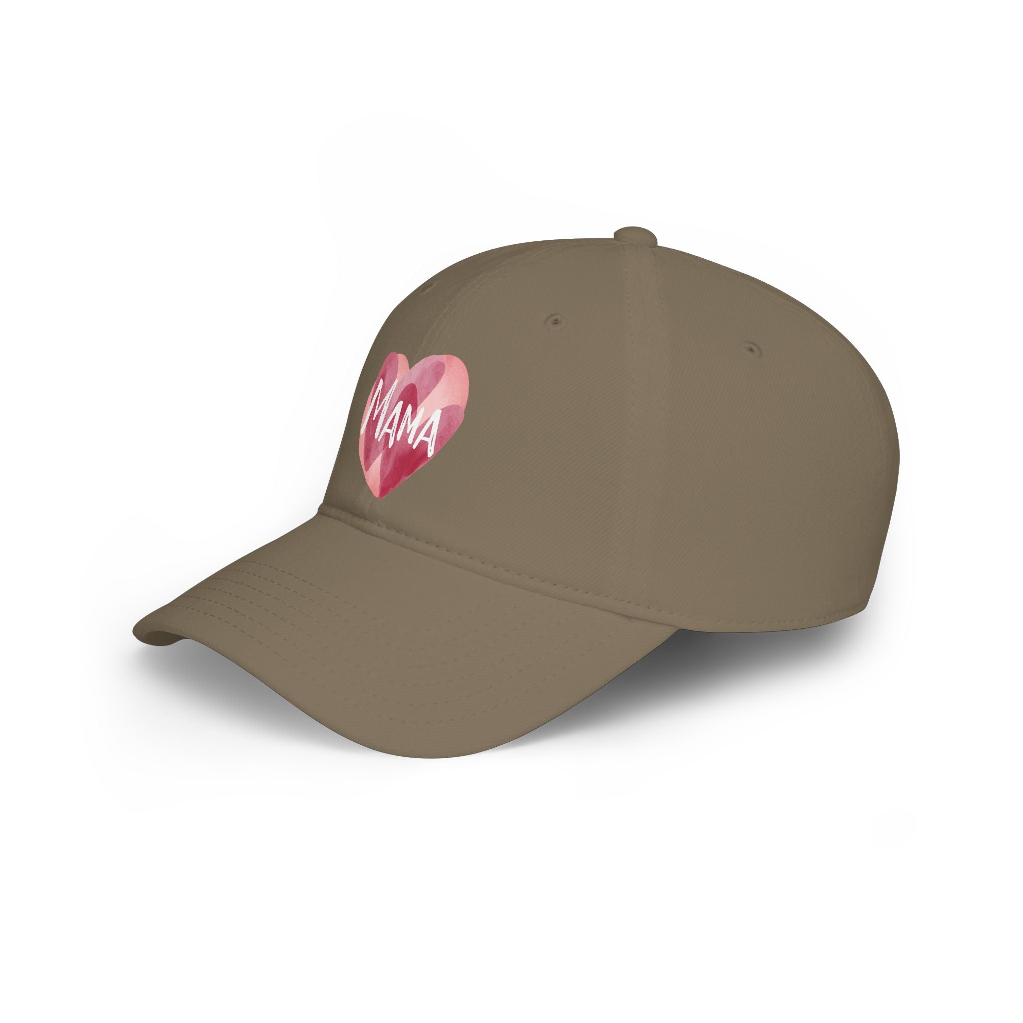 Mama Heart Baseball Cap — Watercolor Pink Heart Hat for Moms, Mother's Day Gift