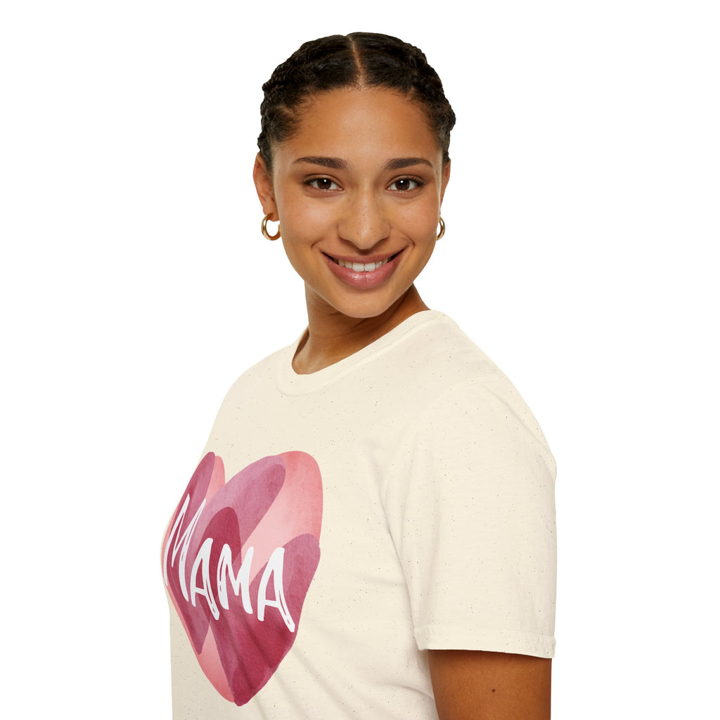 Mama Heart T-Shirt — Watercolor Pink Heart "Mama" Tee, Mother's Day Gift