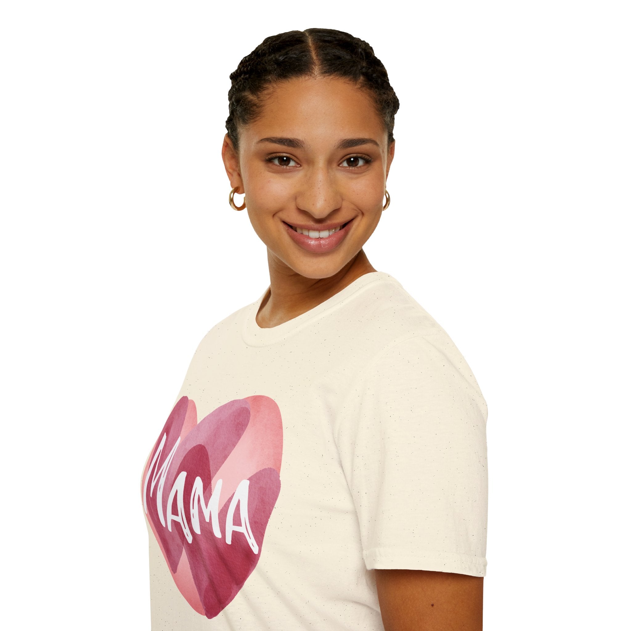 Mama Heart T-Shirt — Watercolor Pink Heart "Mama" Tee, Mother's Day Gift