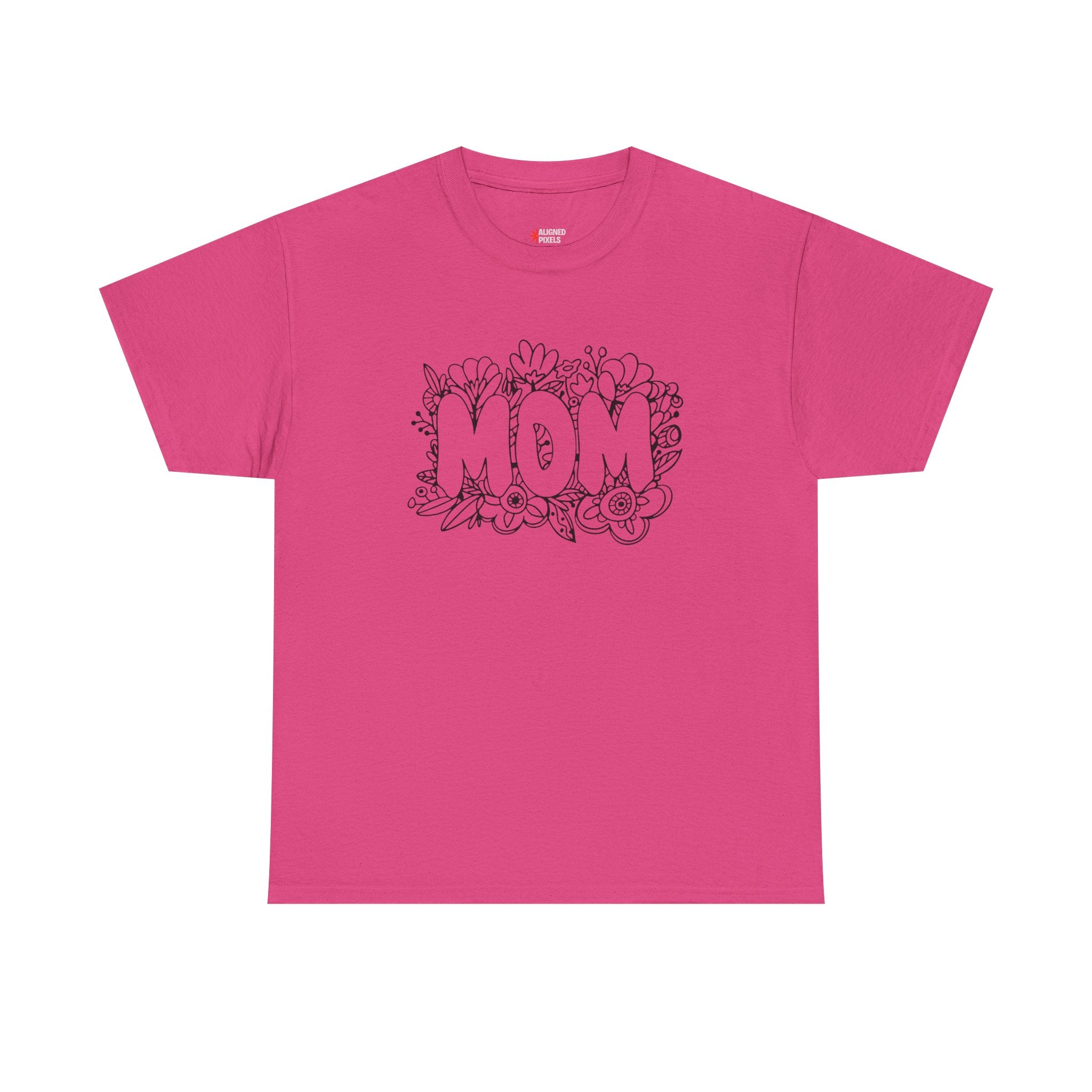 Mom Floral Graphic Tee — "MOM" Flower Lettering Mother's Day Gift