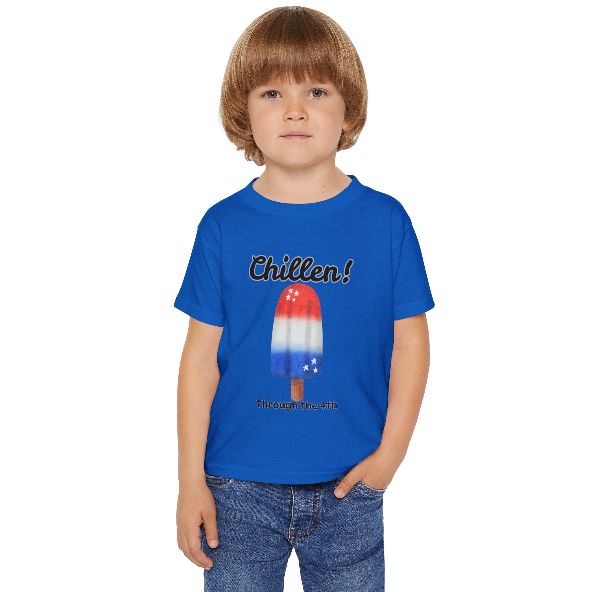 Toddler T-Shirt — "Chillen! Through the 4th" Patriotic Popsicle Fourth of July Tee