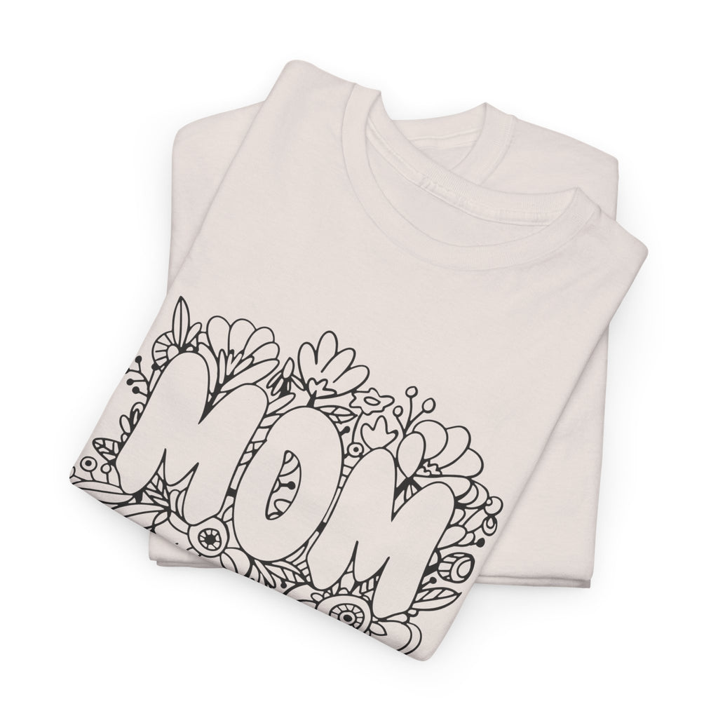 Mom Floral Graphic Tee — "MOM" Flower Lettering Mother's Day Gift