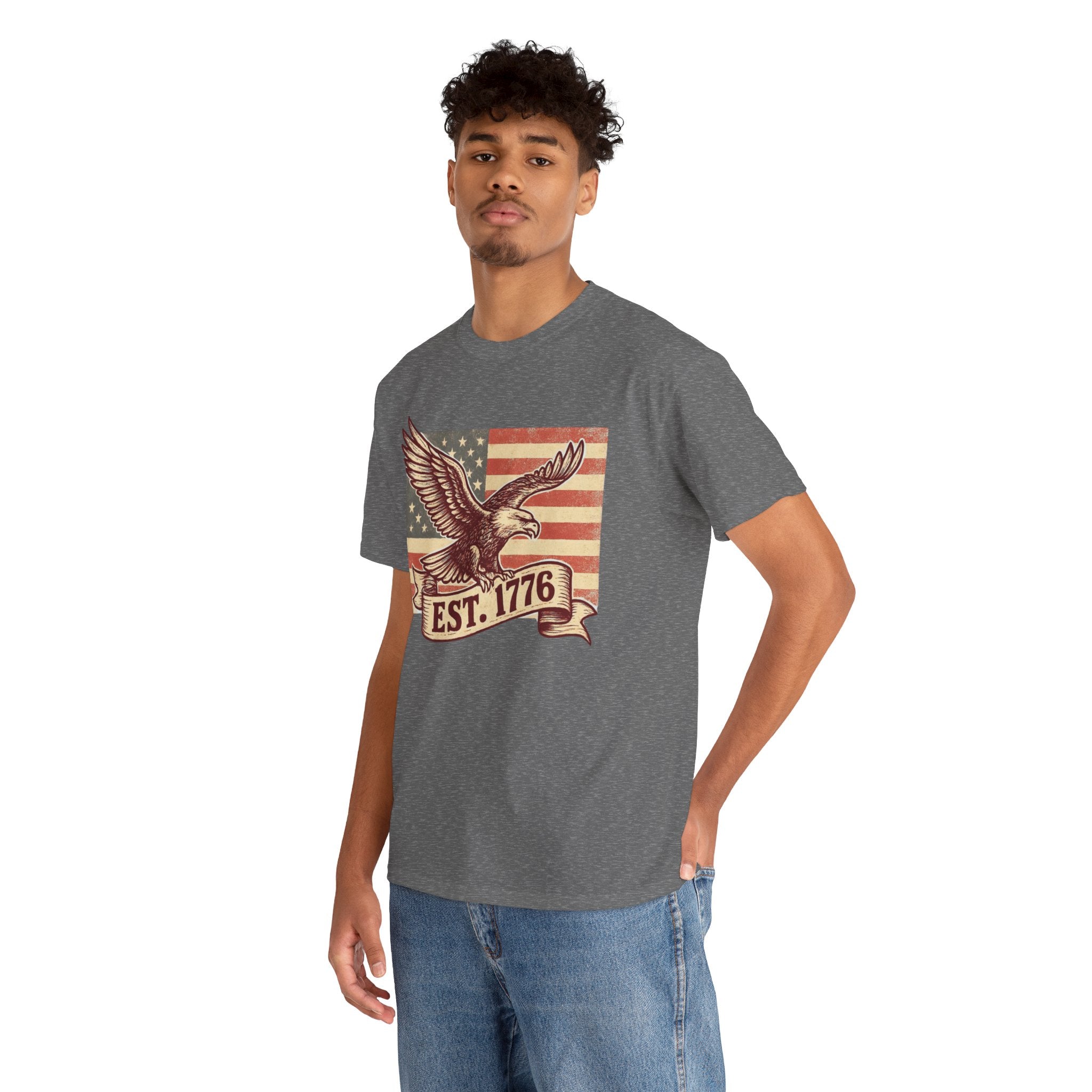 Patriotic Eagle T-Shirt - EST. 1776 Vintage American Flag Tee