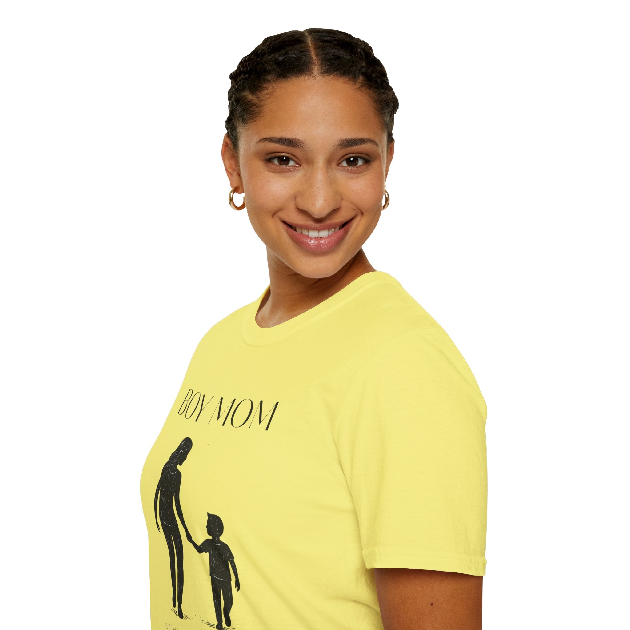 Boy Mom T-Shirt — Silhouette Mama & Son Graphic Tee for Mothers, Mother’s Day Gift