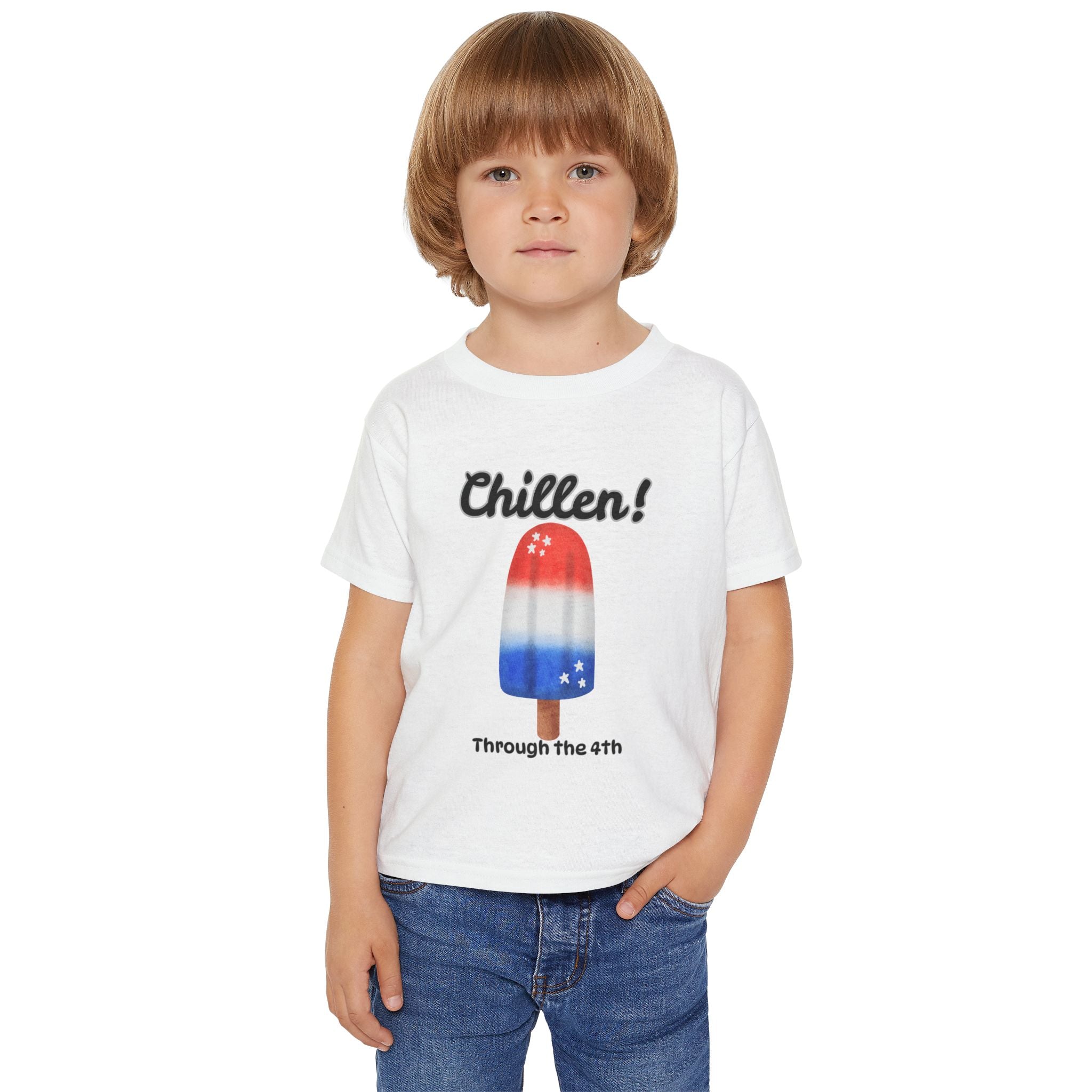 Toddler T-Shirt — "Chillen! Through the 4th" Patriotic Popsicle Fourth of July Tee