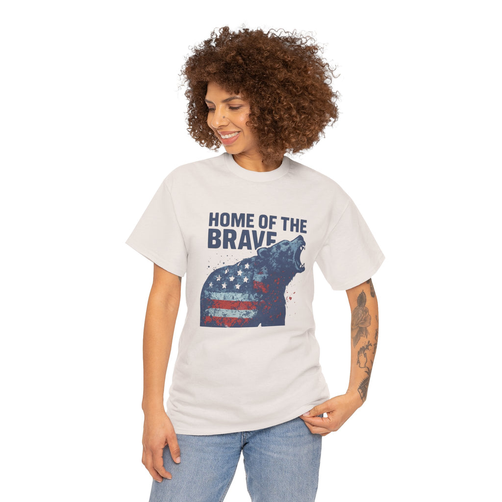 Patriotic "Home of the Brave" Bear Tee
