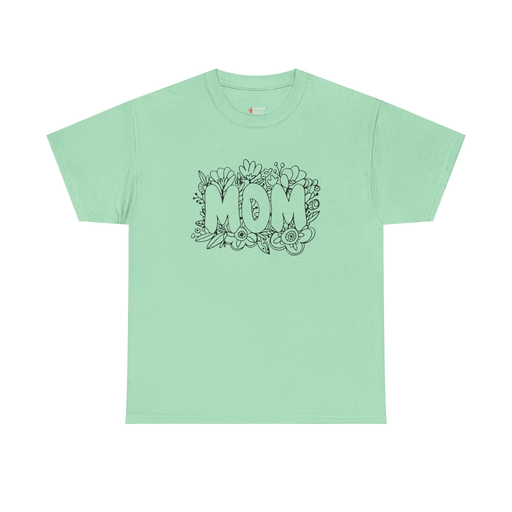 Mom Floral Graphic Tee — "MOM" Flower Lettering Mother's Day Gift