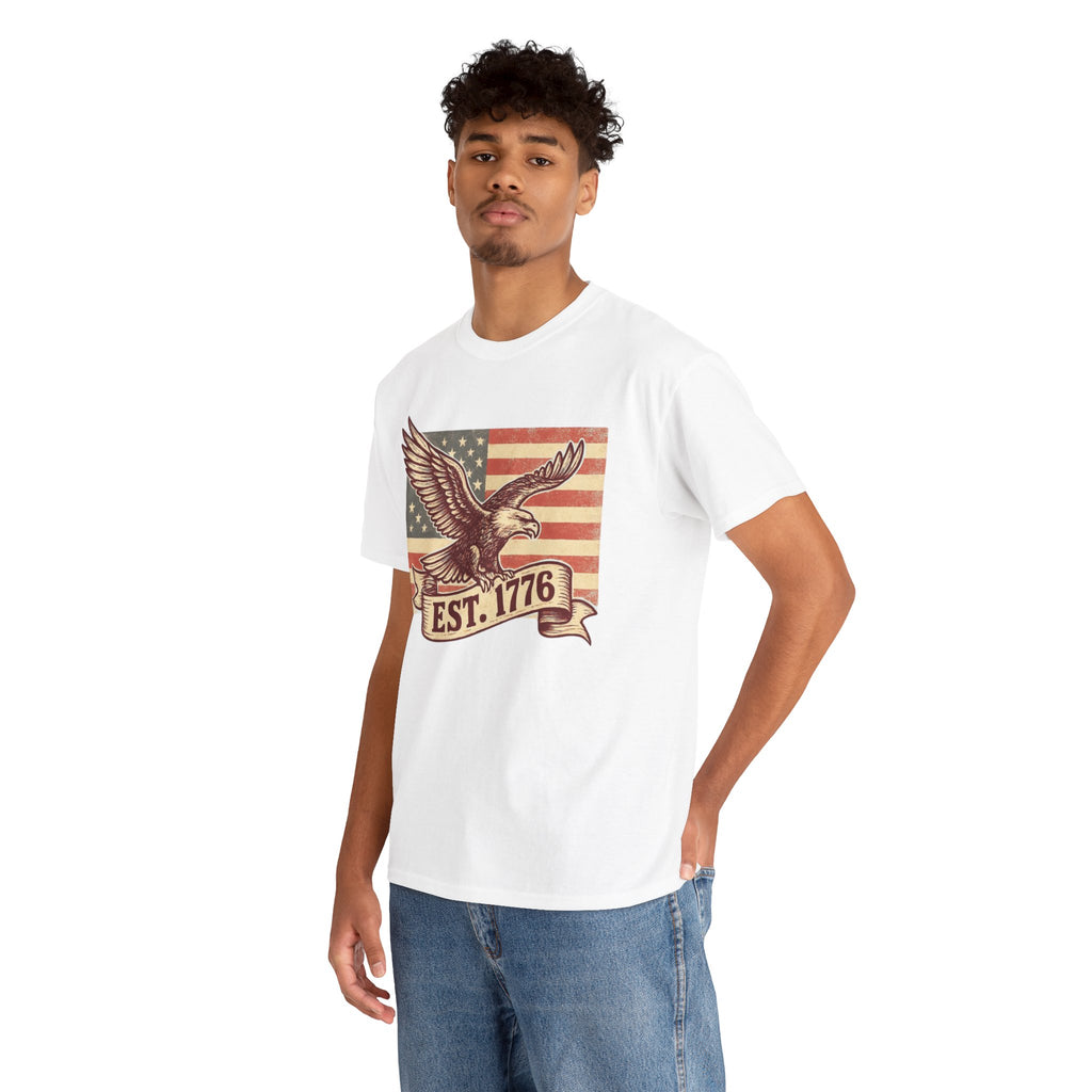 Patriotic Eagle T-Shirt - EST. 1776 Vintage American Flag Tee