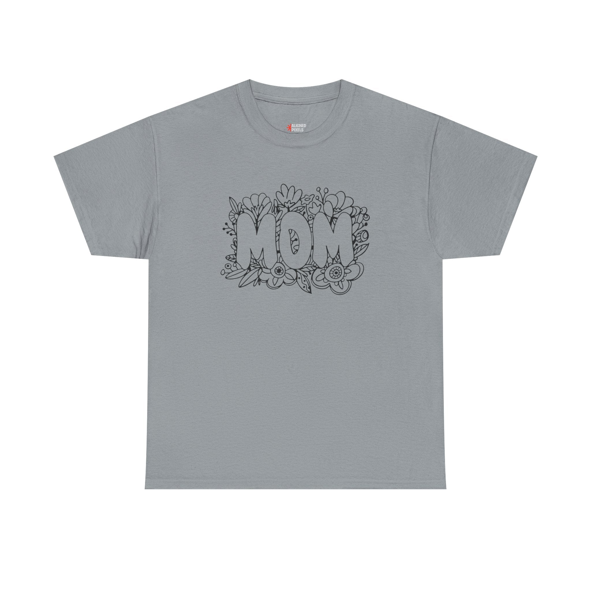 Mom Floral Graphic Tee — "MOM" Flower Lettering Mother's Day Gift