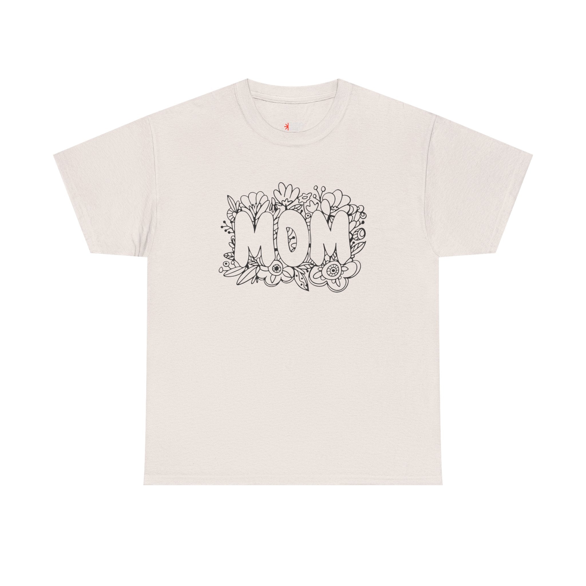 Mom Floral Graphic Tee — "MOM" Flower Lettering Mother's Day Gift