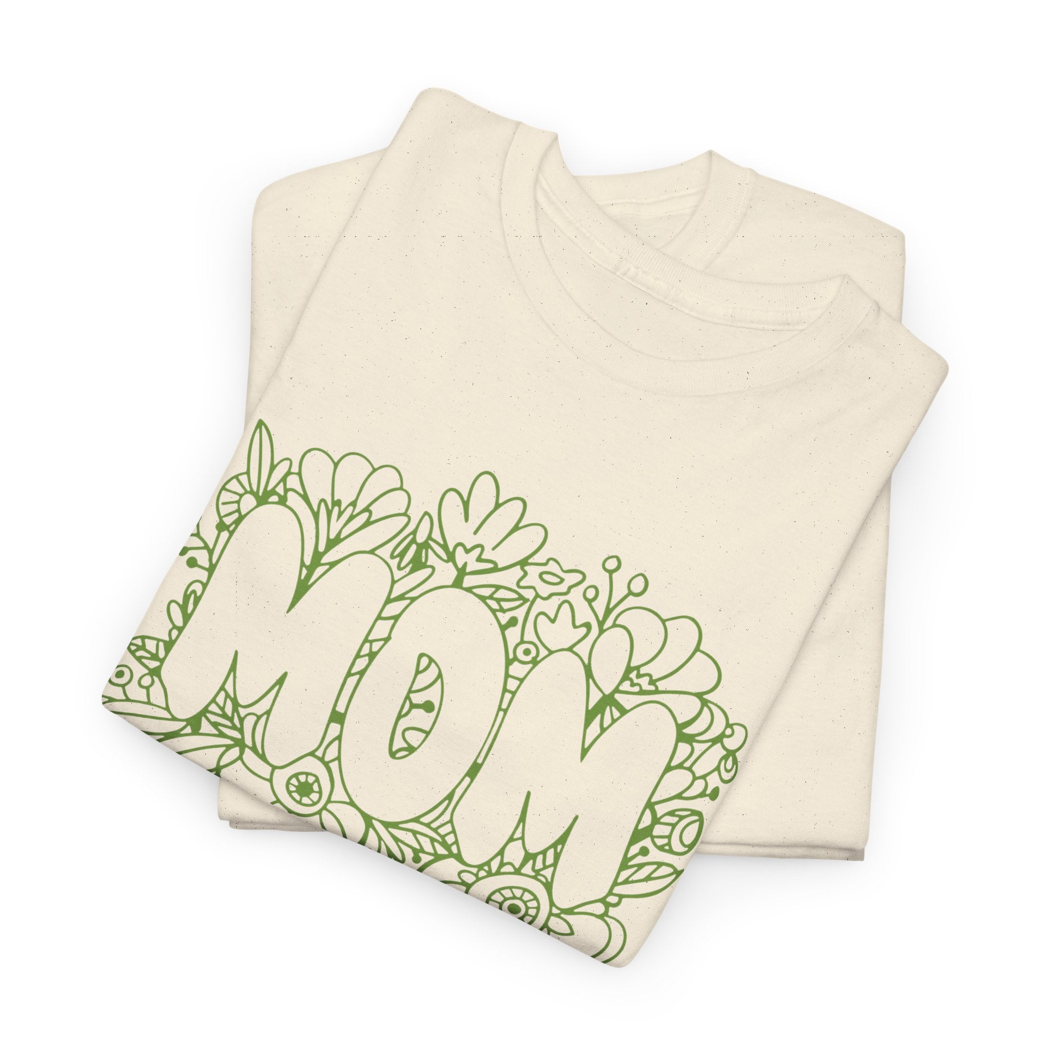 Mom Floral Outline T-Shirt — "MOM" Flower Doodle Tee for Mother's Day & Everyday
