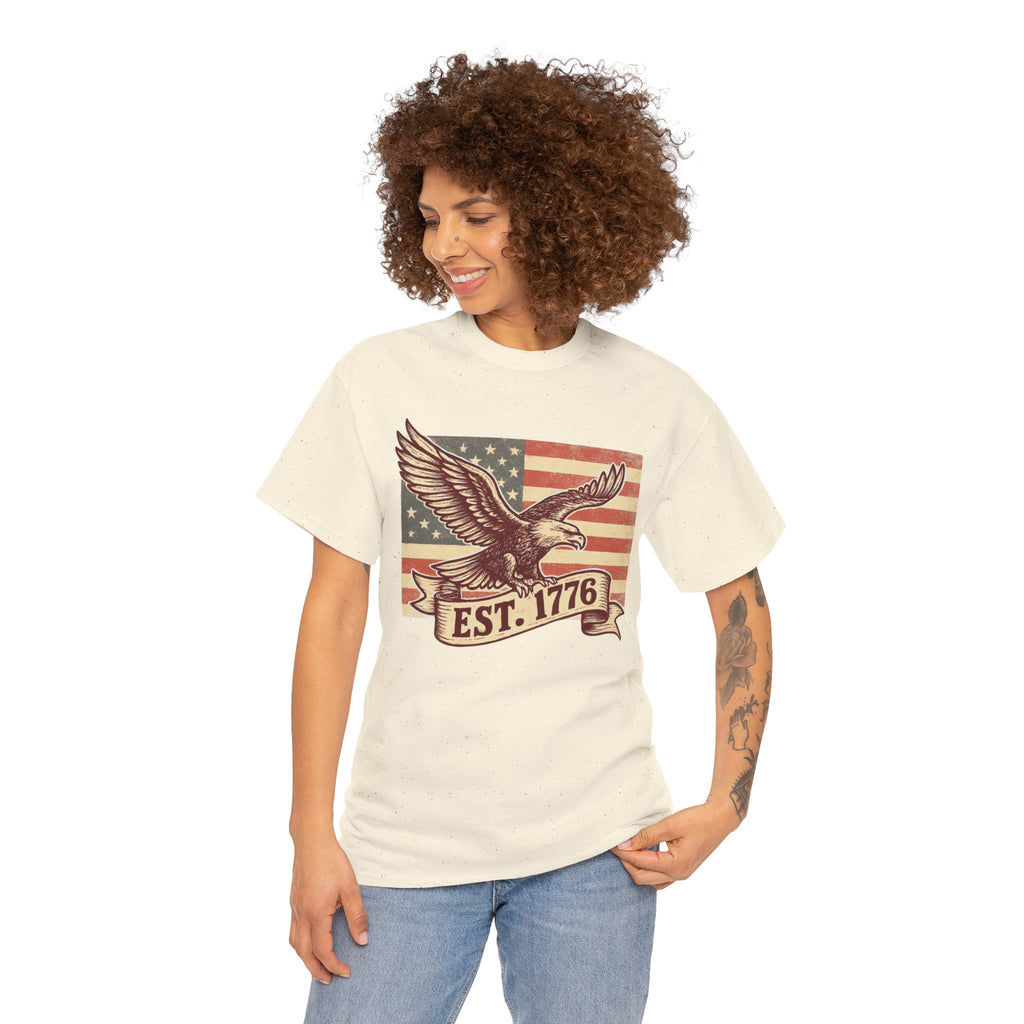 Patriotic Eagle T-Shirt - EST. 1776 Vintage American Flag Tee