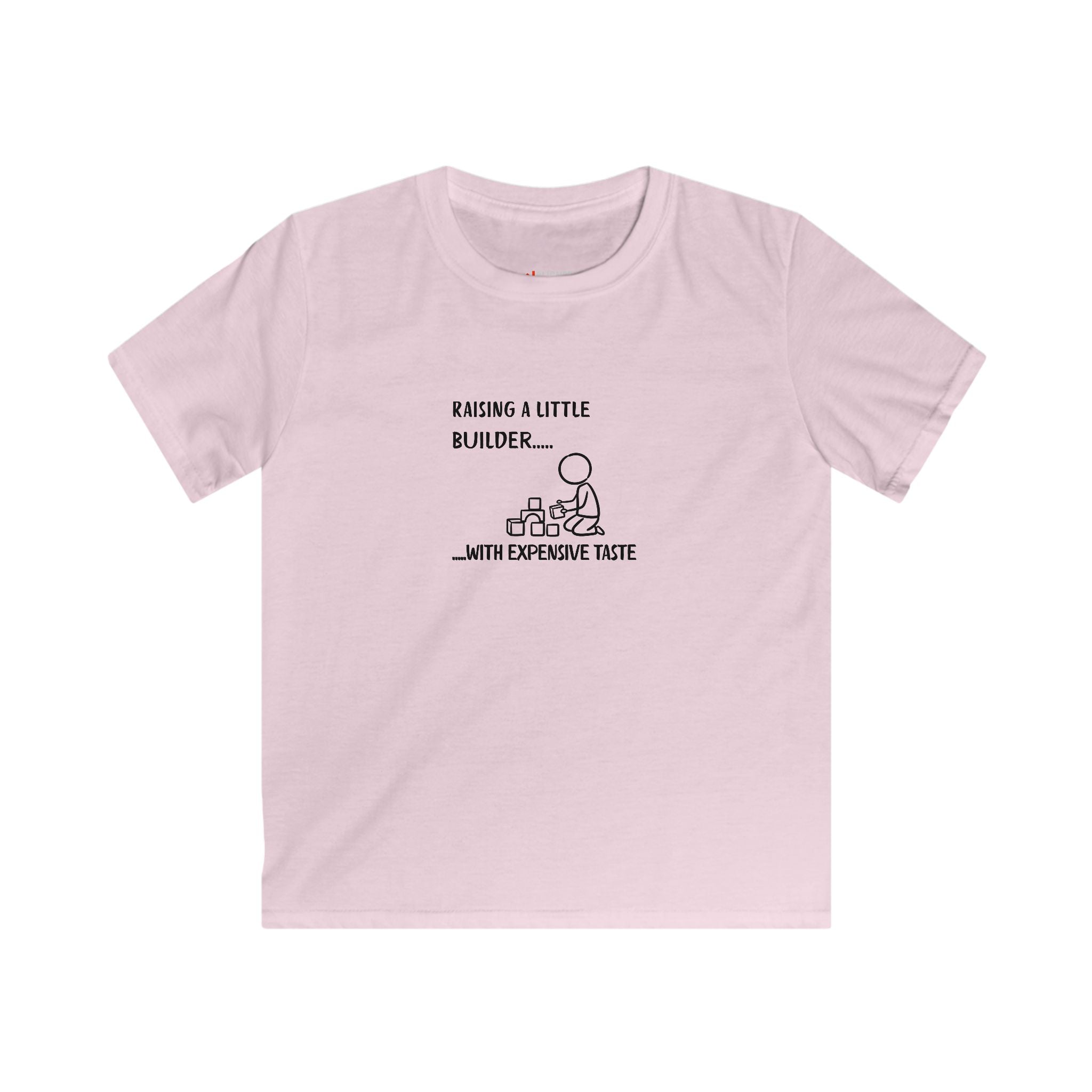 Kids T-Shirt — "Raising a Little Builder... with Expensive Taste" Cute Toddler Construction Tee