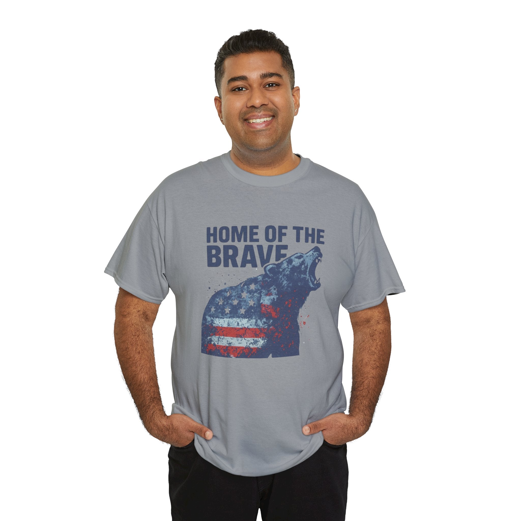 Patriotic "Home of the Brave" Bear Tee