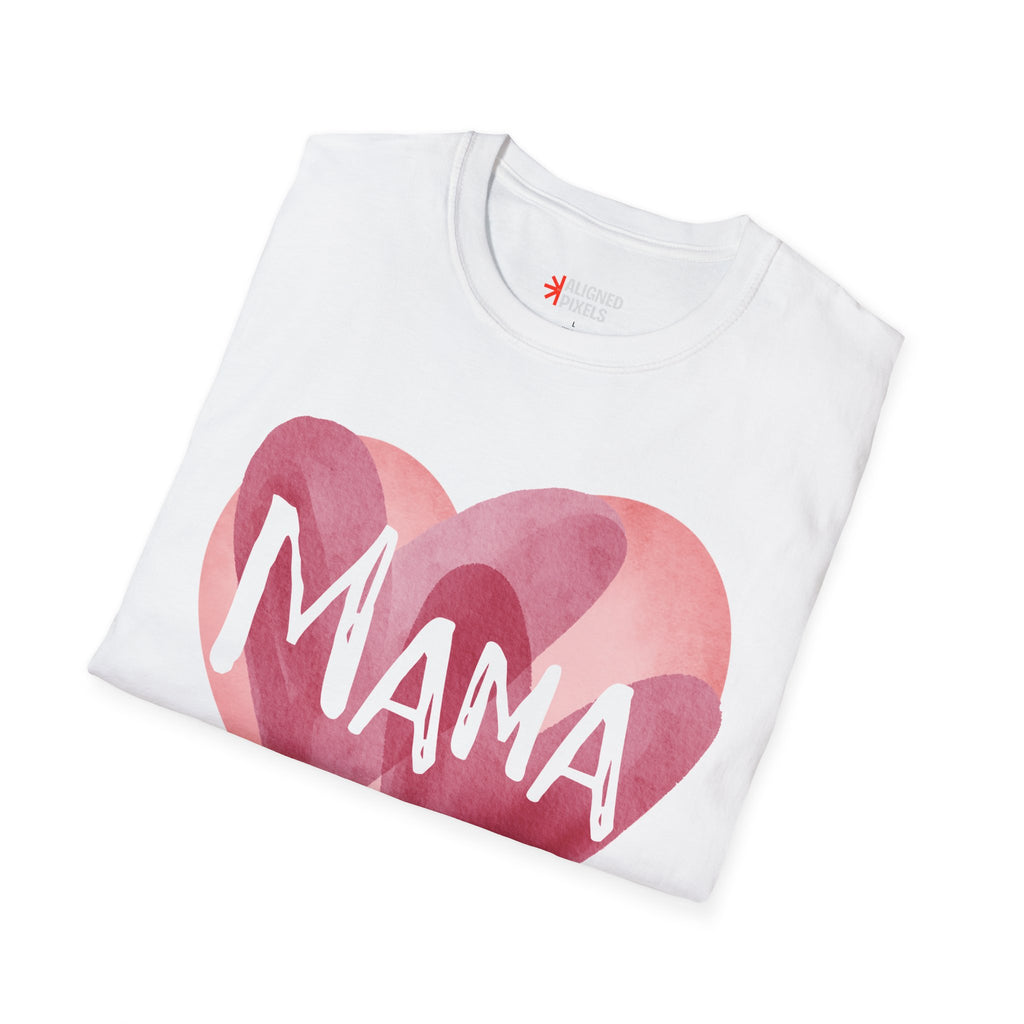 Mama Heart T-Shirt — Watercolor Pink Heart "Mama" Tee, Mother's Day Gift