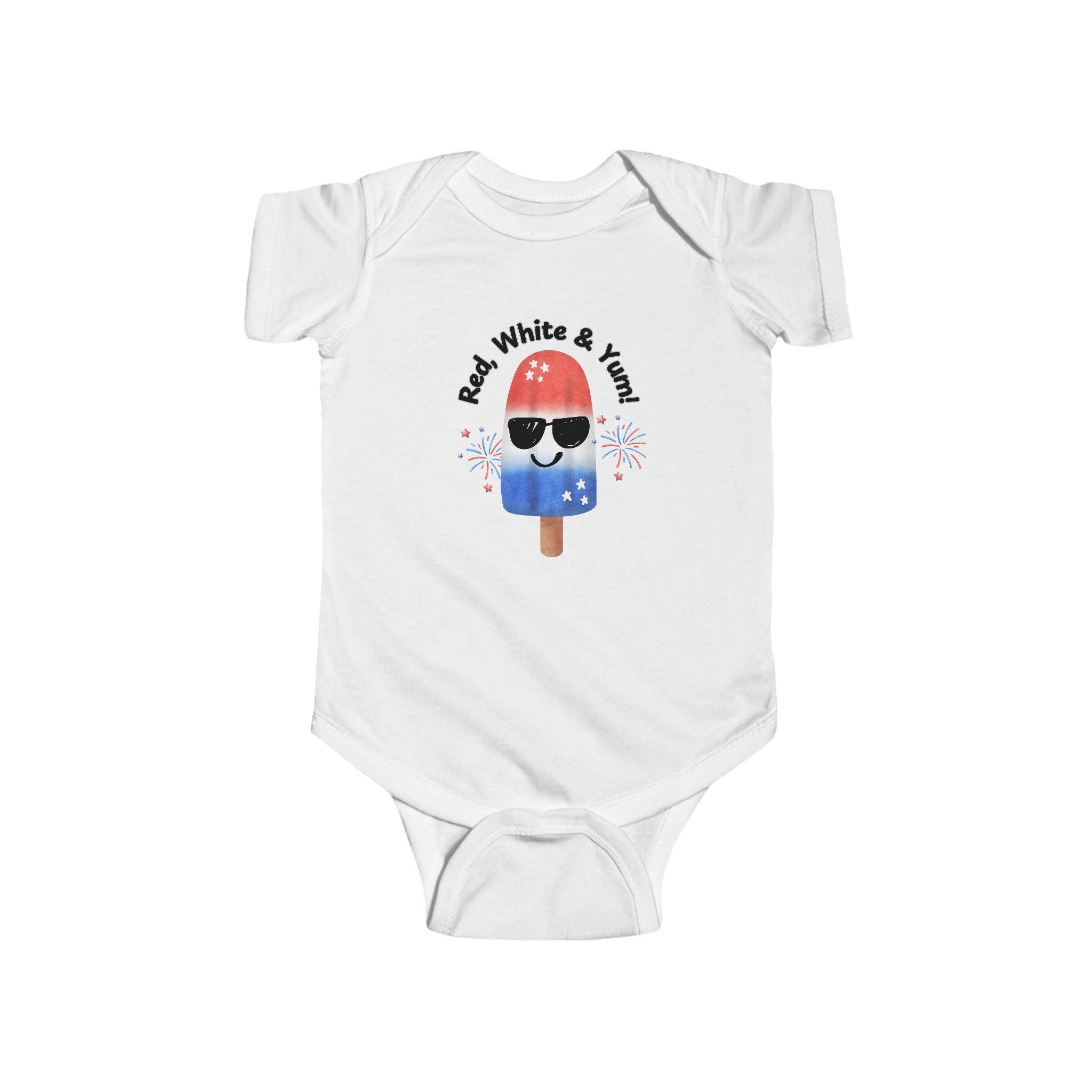 Red, White & Yummy Popsicle Baby Bodysuit — 4th of July Infant Onesie