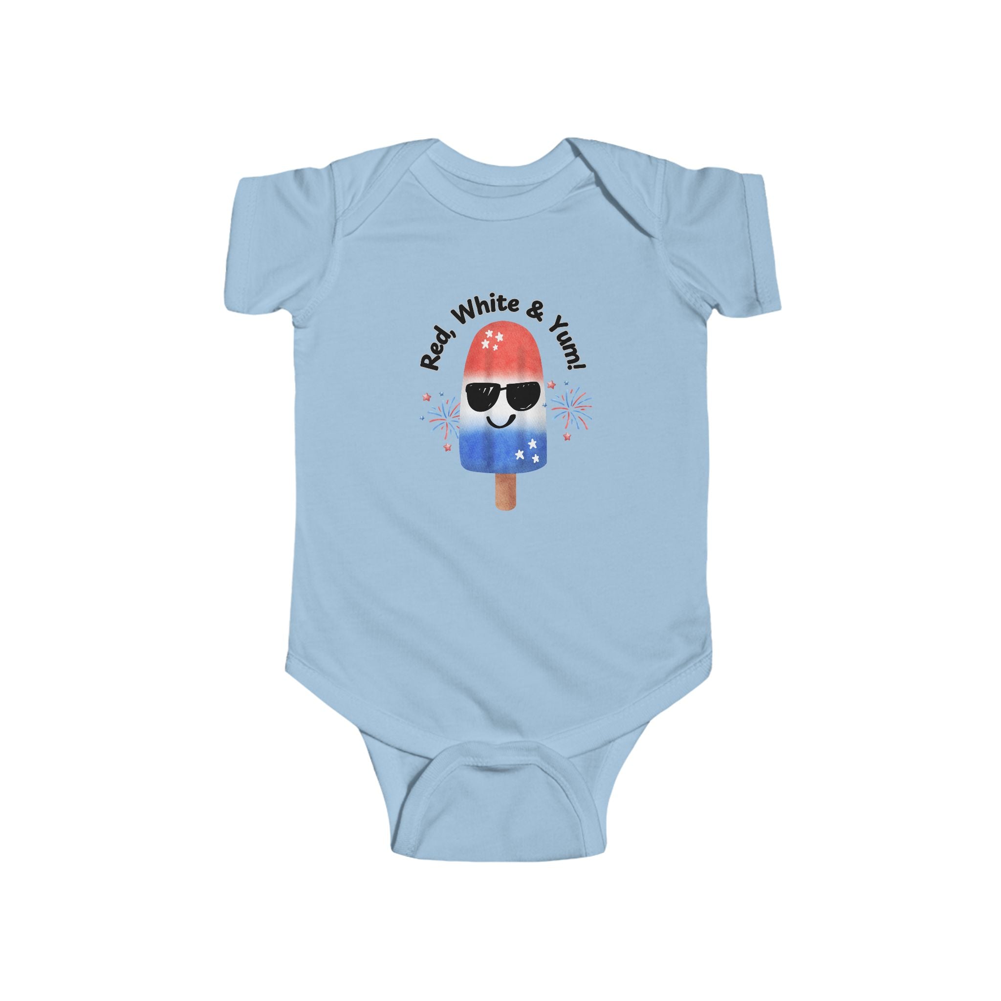 Red, White & Yummy Popsicle Baby Bodysuit — 4th of July Infant Onesie