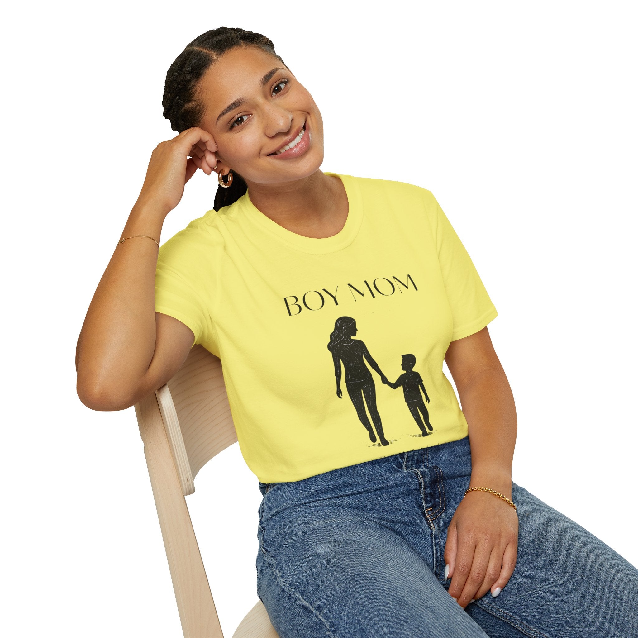 Boy Mom T-Shirt — Silhouette Mama & Son Graphic Tee for Mothers, Mother’s Day Gift