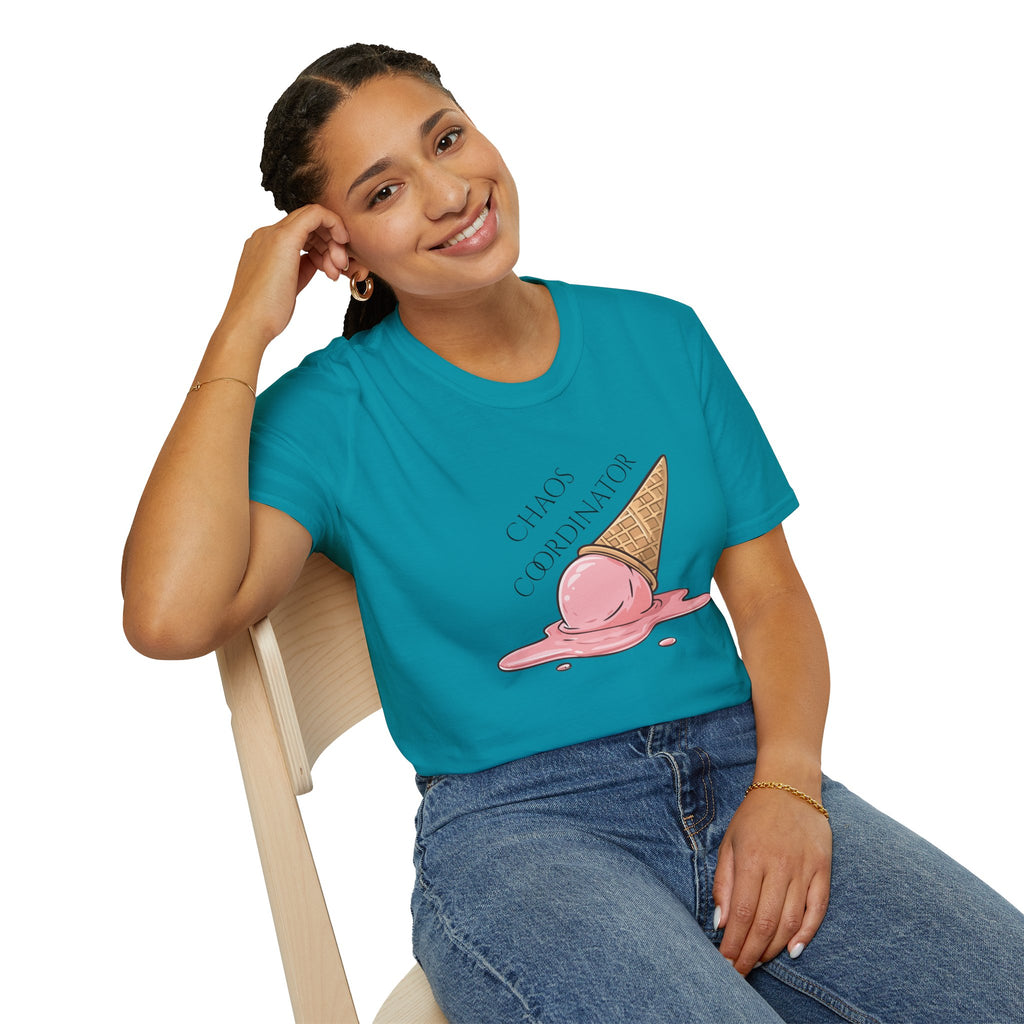 Chaos Coordinator T-Shirt — Cute Melted Ice Cream Graphic Tee