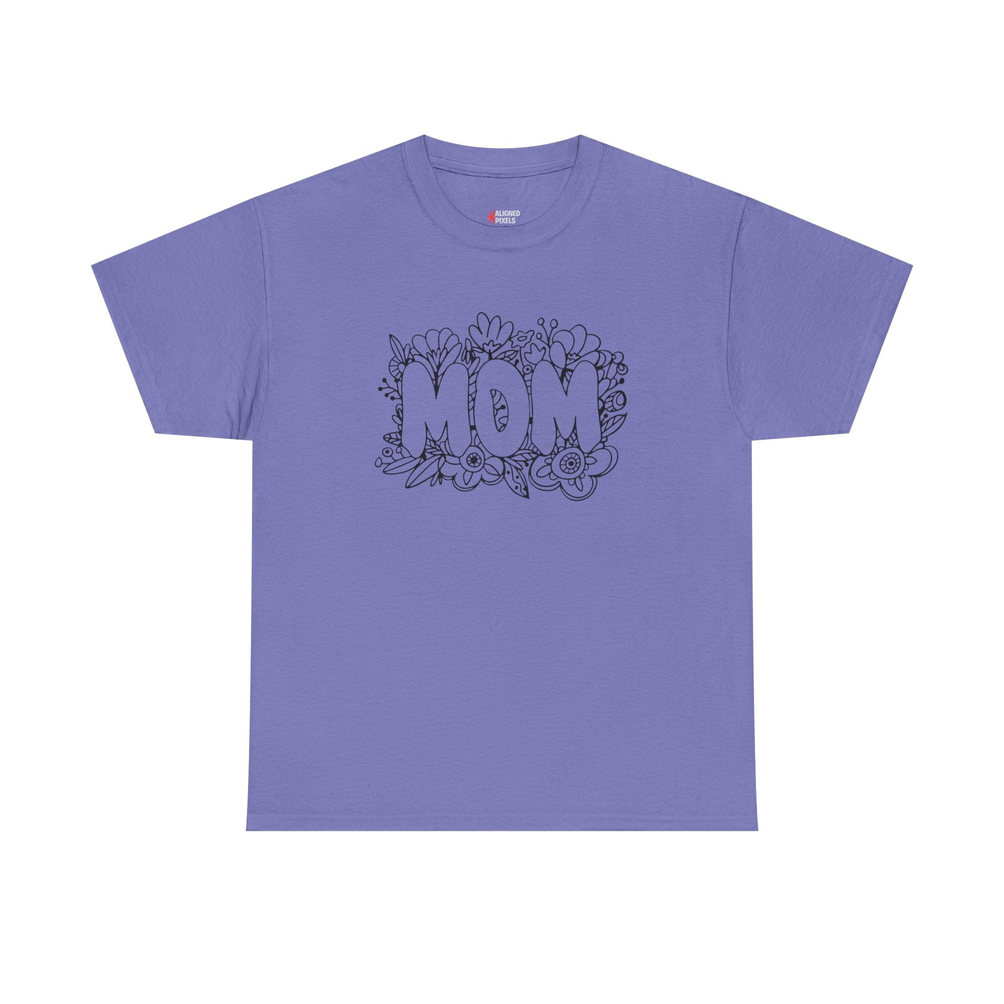 Mom Floral Graphic Tee — "MOM" Flower Lettering Mother's Day Gift