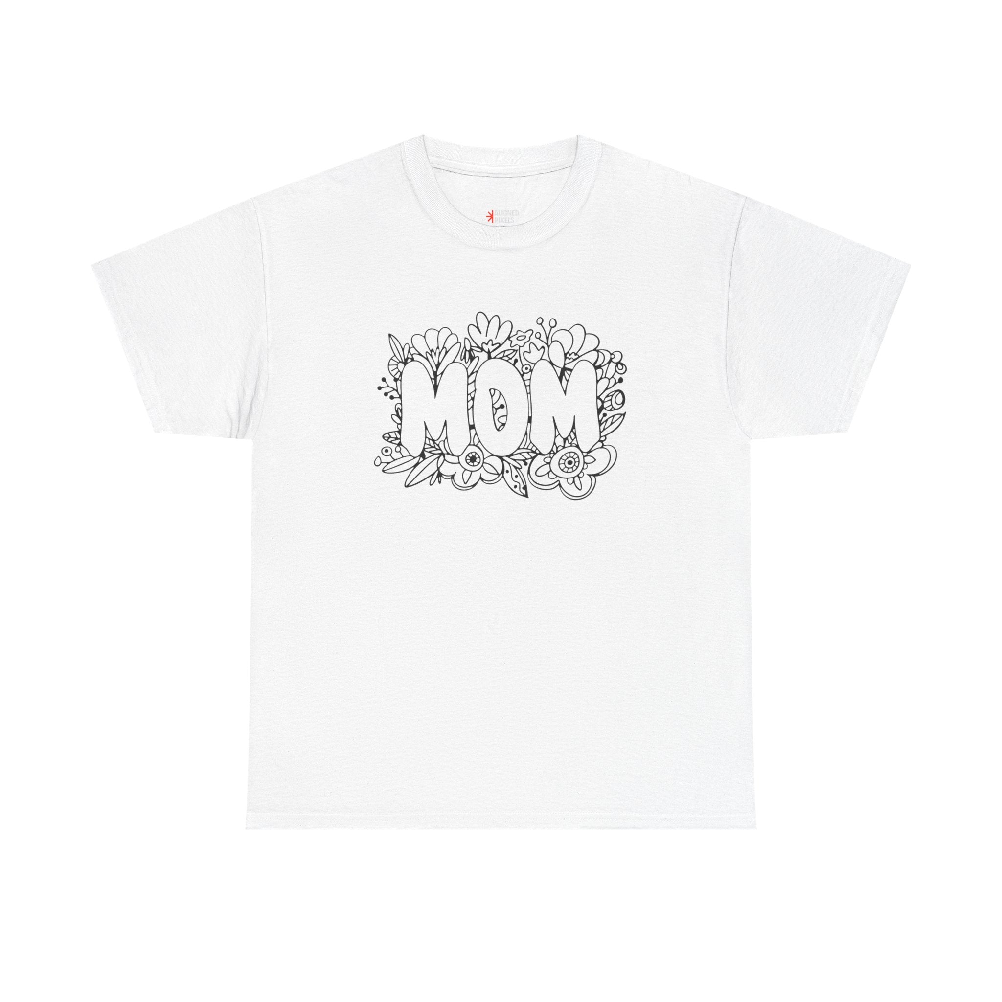 Mom Floral Graphic Tee — "MOM" Flower Lettering Mother's Day Gift