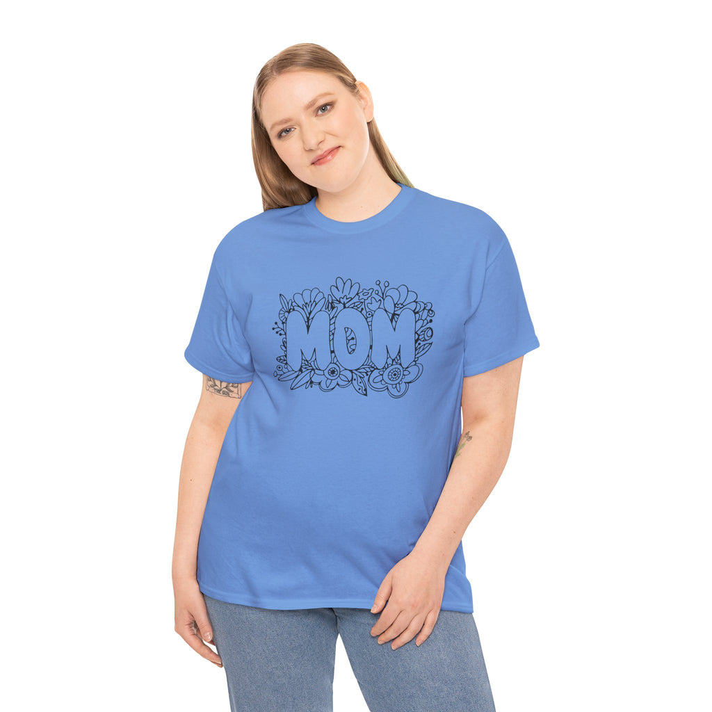 Mom Floral Graphic Tee — "MOM" Flower Lettering Mother's Day Gift
