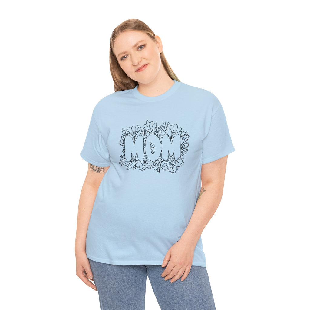 Mom Floral Graphic Tee — "MOM" Flower Lettering Mother's Day Gift