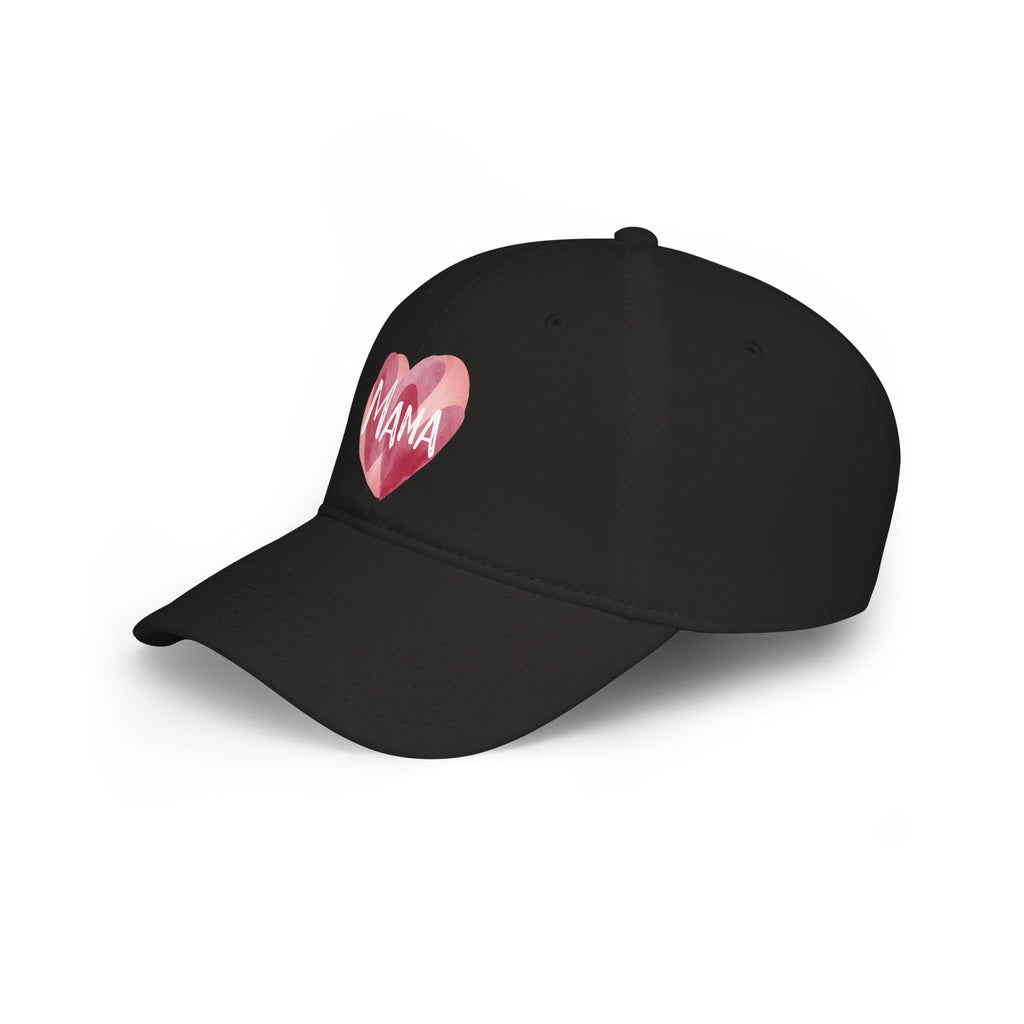Mama Heart Baseball Cap — Watercolor Pink Heart Hat for Moms, Mother's Day Gift