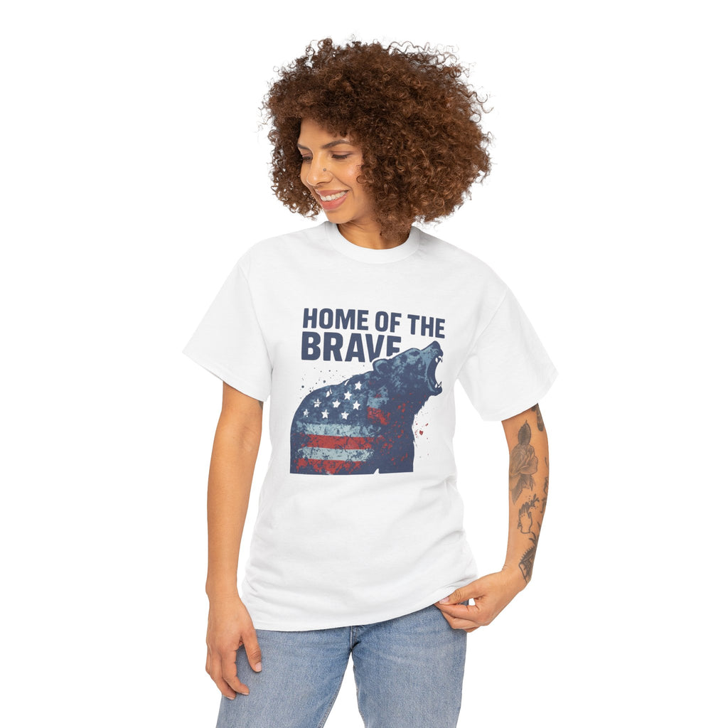 Patriotic "Home of the Brave" Bear Tee