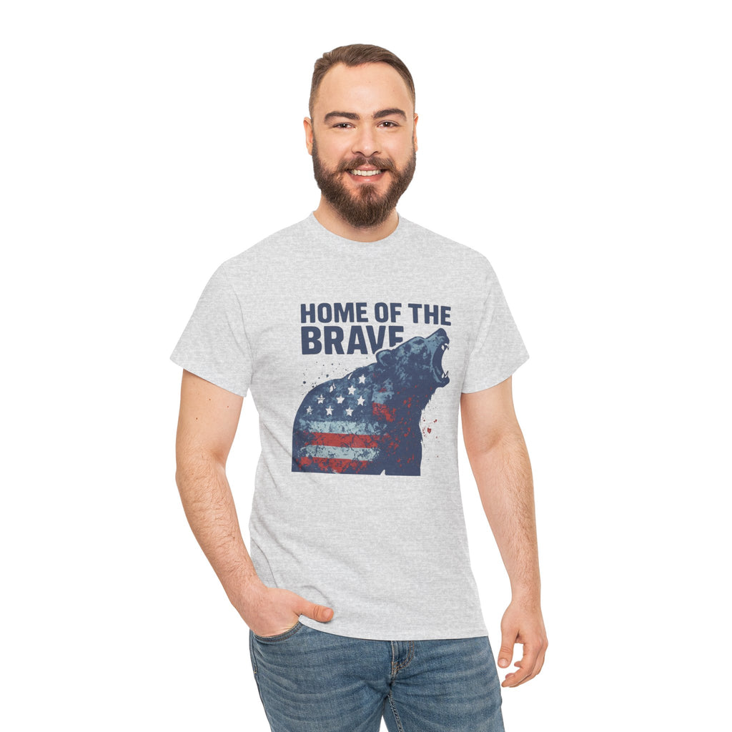Patriotic "Home of the Brave" Bear Tee