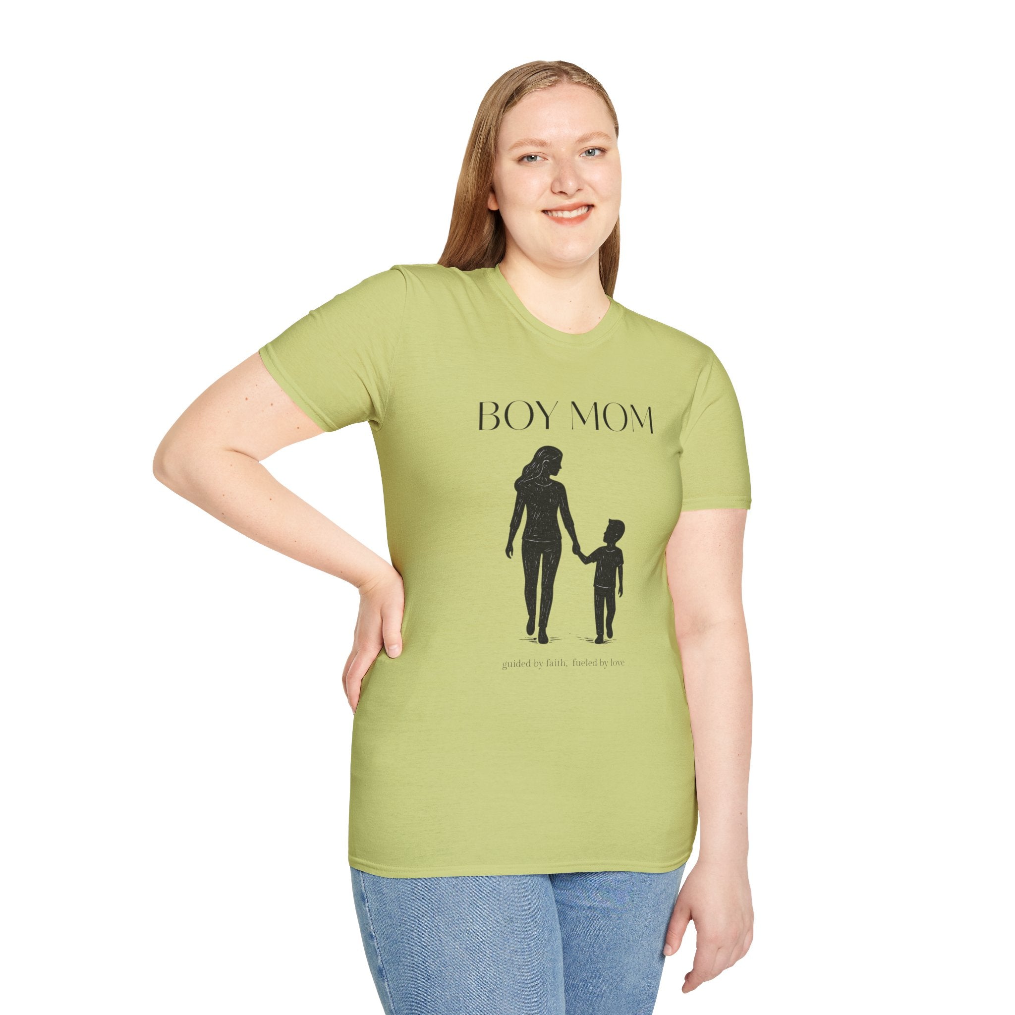 Boy Mom T-Shirt — Silhouette Mama & Son Graphic Tee for Mothers, Mother’s Day Gift