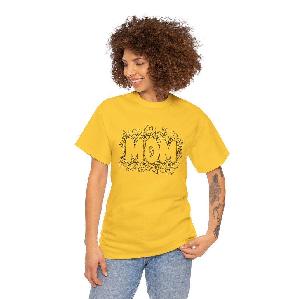 Mom Floral Graphic Tee — "MOM" Flower Lettering Mother's Day Gift