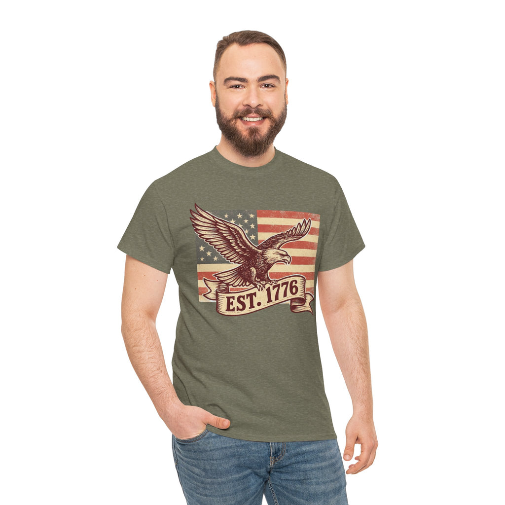 Patriotic Eagle T-Shirt - EST. 1776 Vintage American Flag Tee