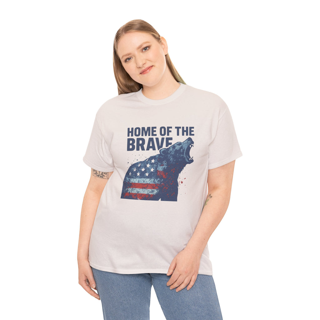 Patriotic "Home of the Brave" Bear Tee