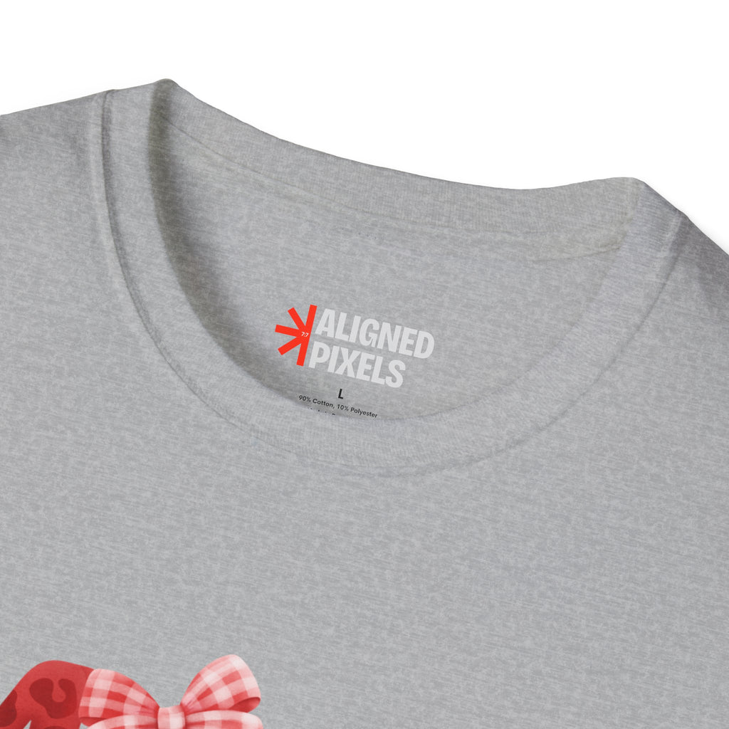 Mom Baseball Heart T-Shirt — Floral Red "MOM" Soft Tee