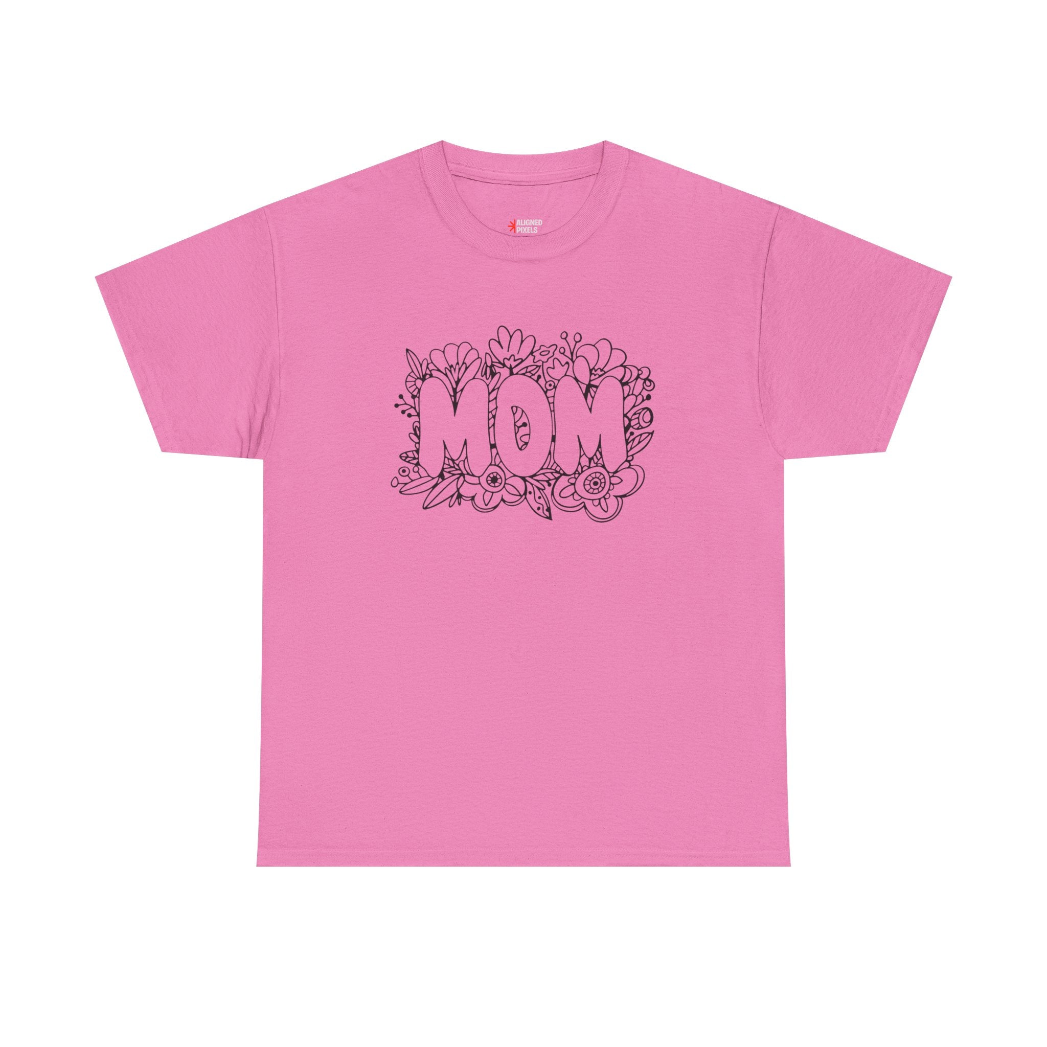 Mom Floral Graphic Tee — "MOM" Flower Lettering Mother's Day Gift