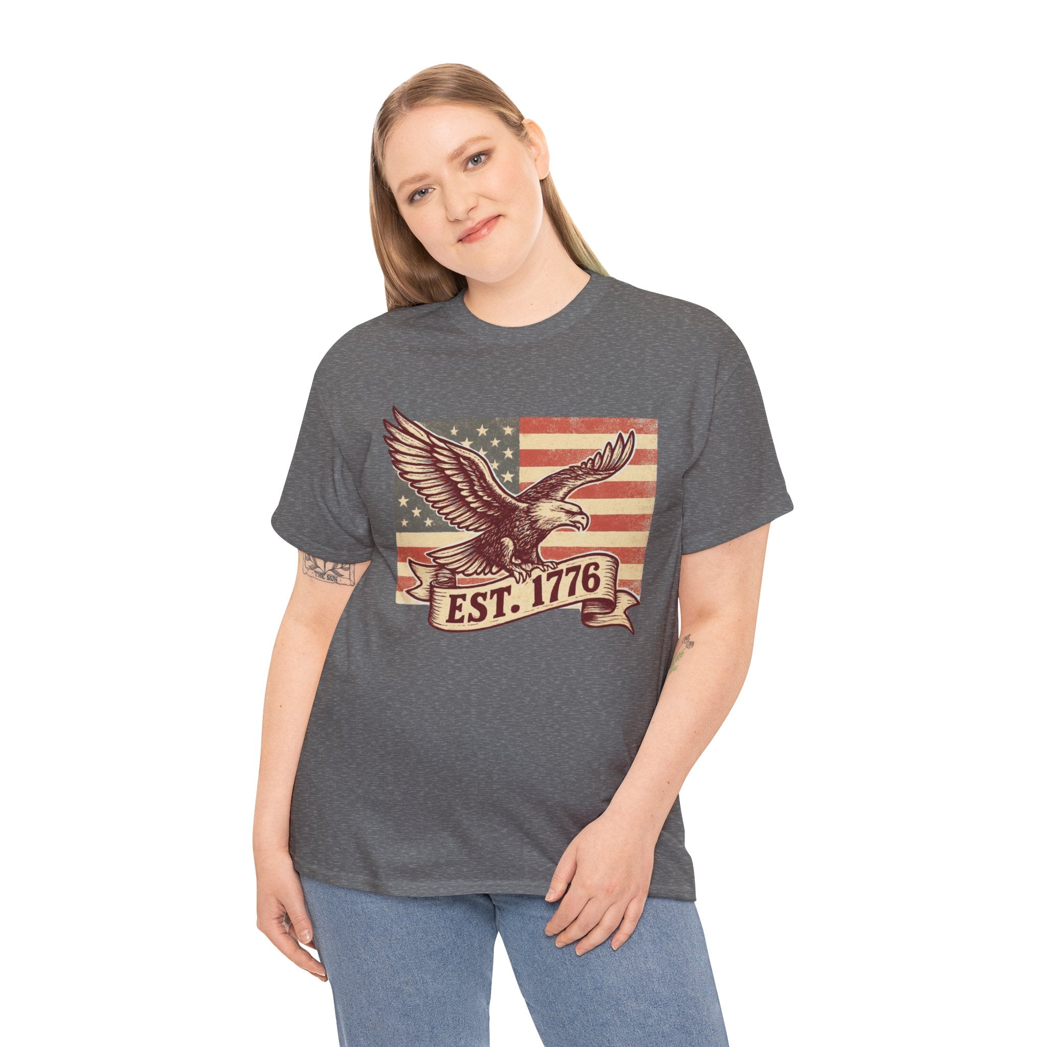Patriotic Eagle T-Shirt - EST. 1776 Vintage American Flag Tee
