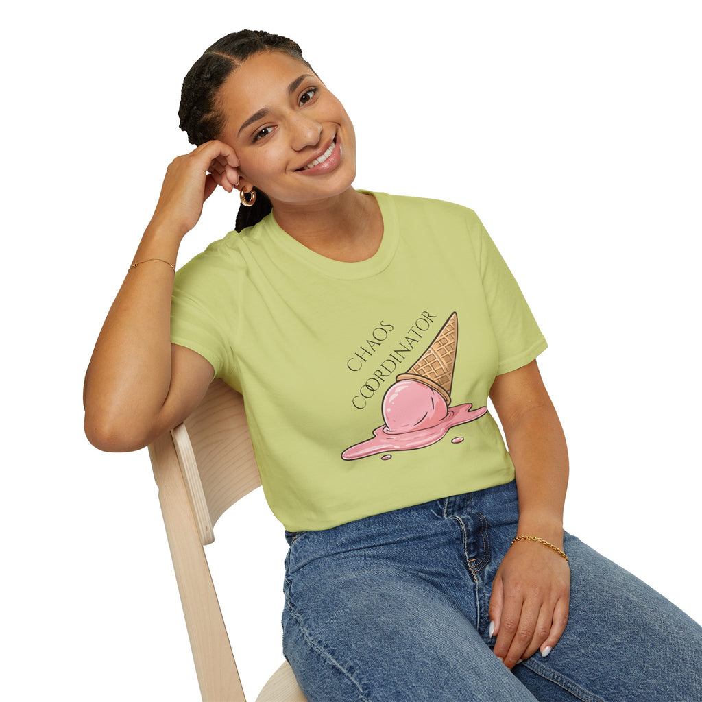 Chaos Coordinator T-Shirt — Cute Melted Ice Cream Graphic Tee