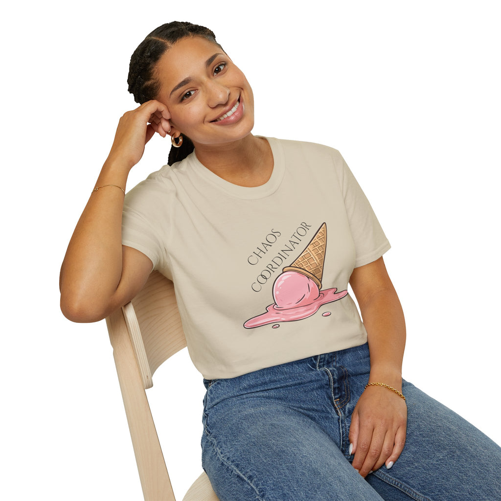 Chaos Coordinator T-Shirt — Cute Melted Ice Cream Graphic Tee